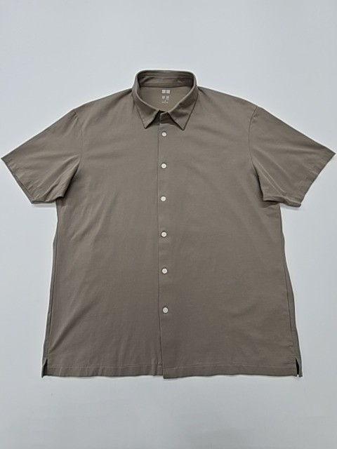 Uniqlo Mens Polo Shirt Taupe Airism Size L Cool Dry Pique Collar
