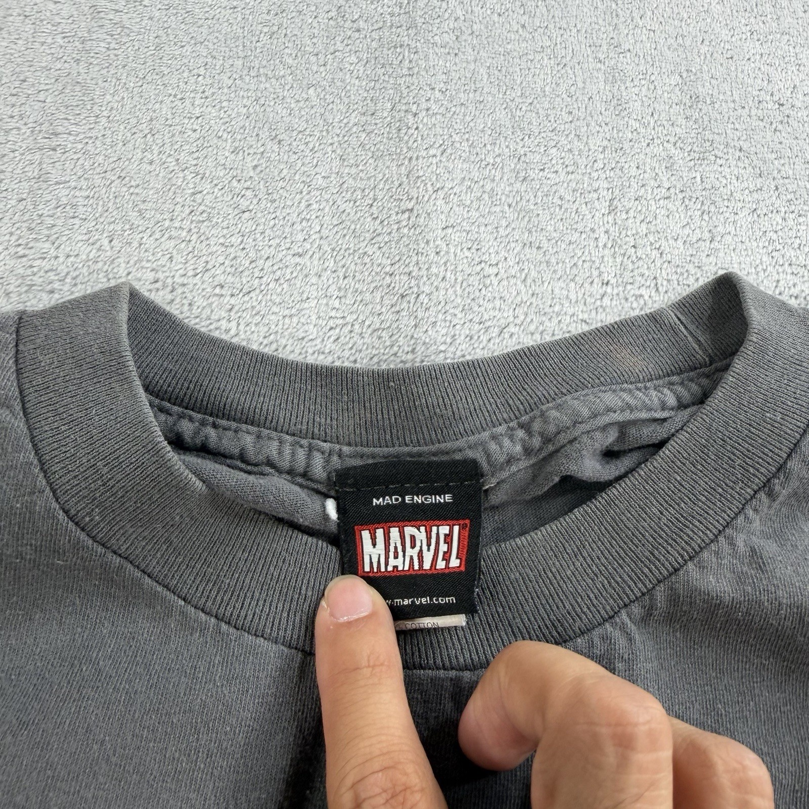 Vintage Marvel Mad Engine Secret Wars Shirt Size L Comic Spider Man Hulk X Men
