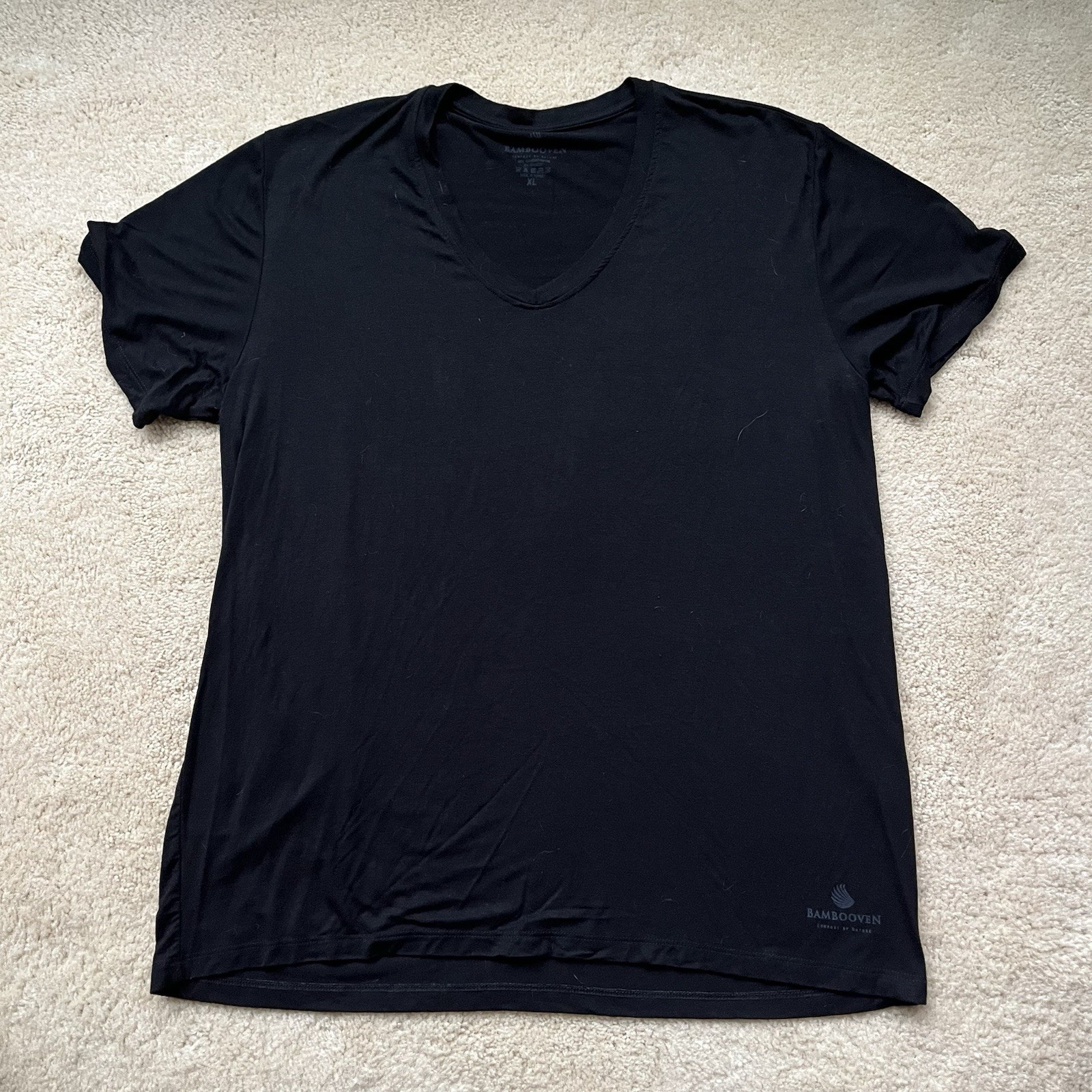 Bambooven Men’s Black Bamboo V-Neck Undershirt – Size XL – VGUC – Stretch