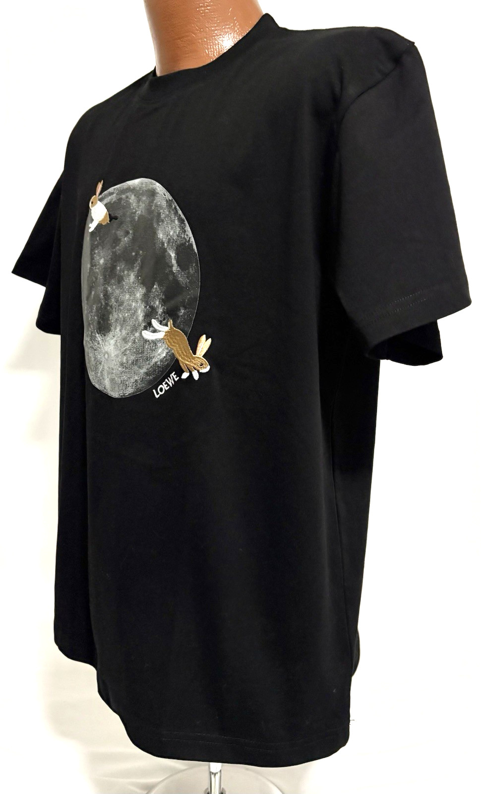 AUTHENTIC LOEWE x SUNA FUJITA EMBROIDERED BUNNIES, MOON PRINT T-SHIRT MEDIUM NWT