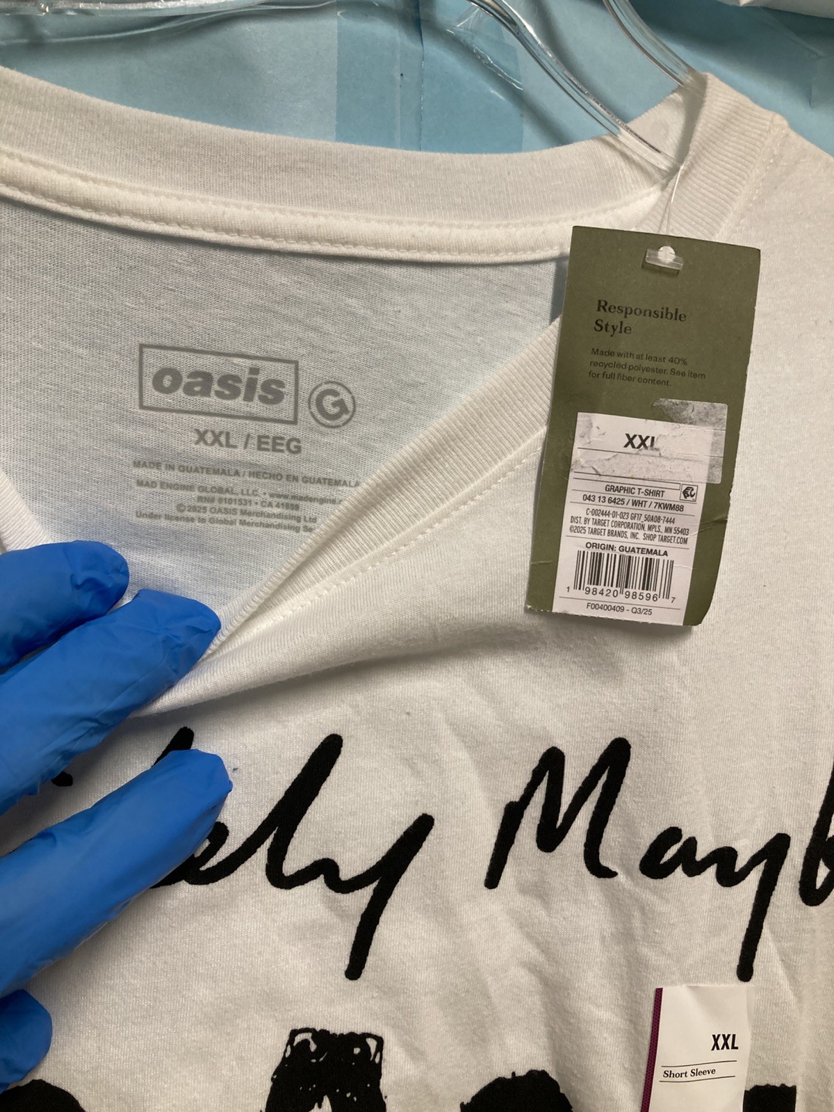 [New] DEFINITELY MAYBE Album Artwork Unisex T Shirt; XXL; White; New with Tag