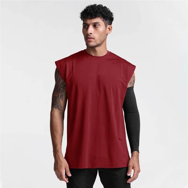 Mens Cotton Sleeveless T Shirt Tank Solid Blank Hot Summer Gym Cool Comfort US