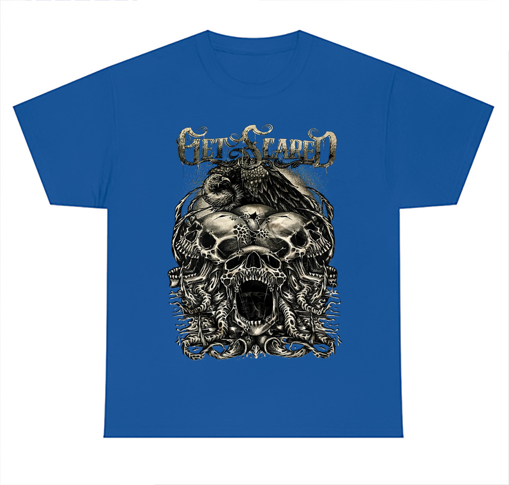 Vintage Get Scared Band Men T-shirt Black Short Sleeve All Sizes S-4XL JJ883