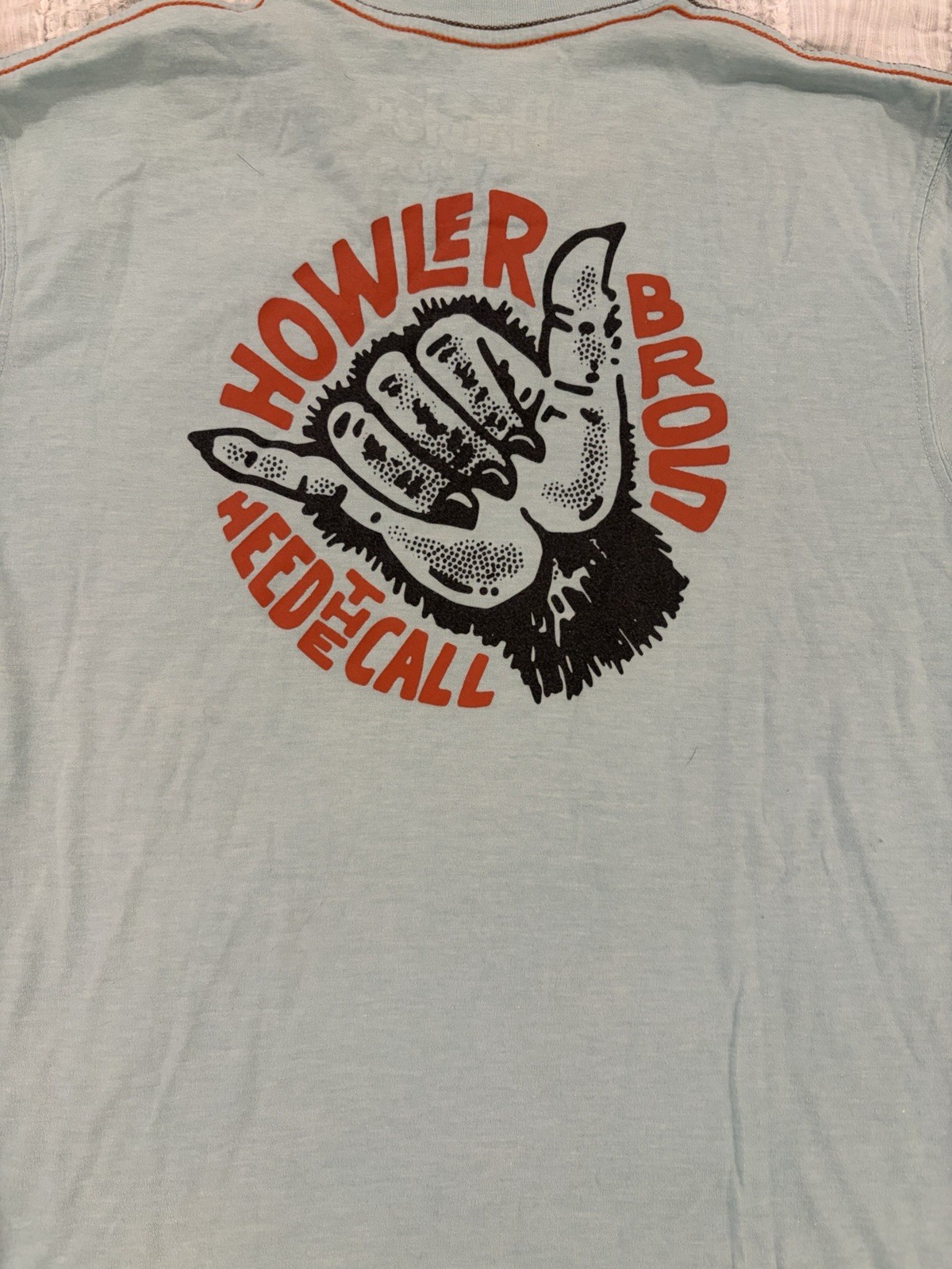 Howler Bros Heed the Call Pocket T Shirt Blue Graphic Short Sleeve Mens M