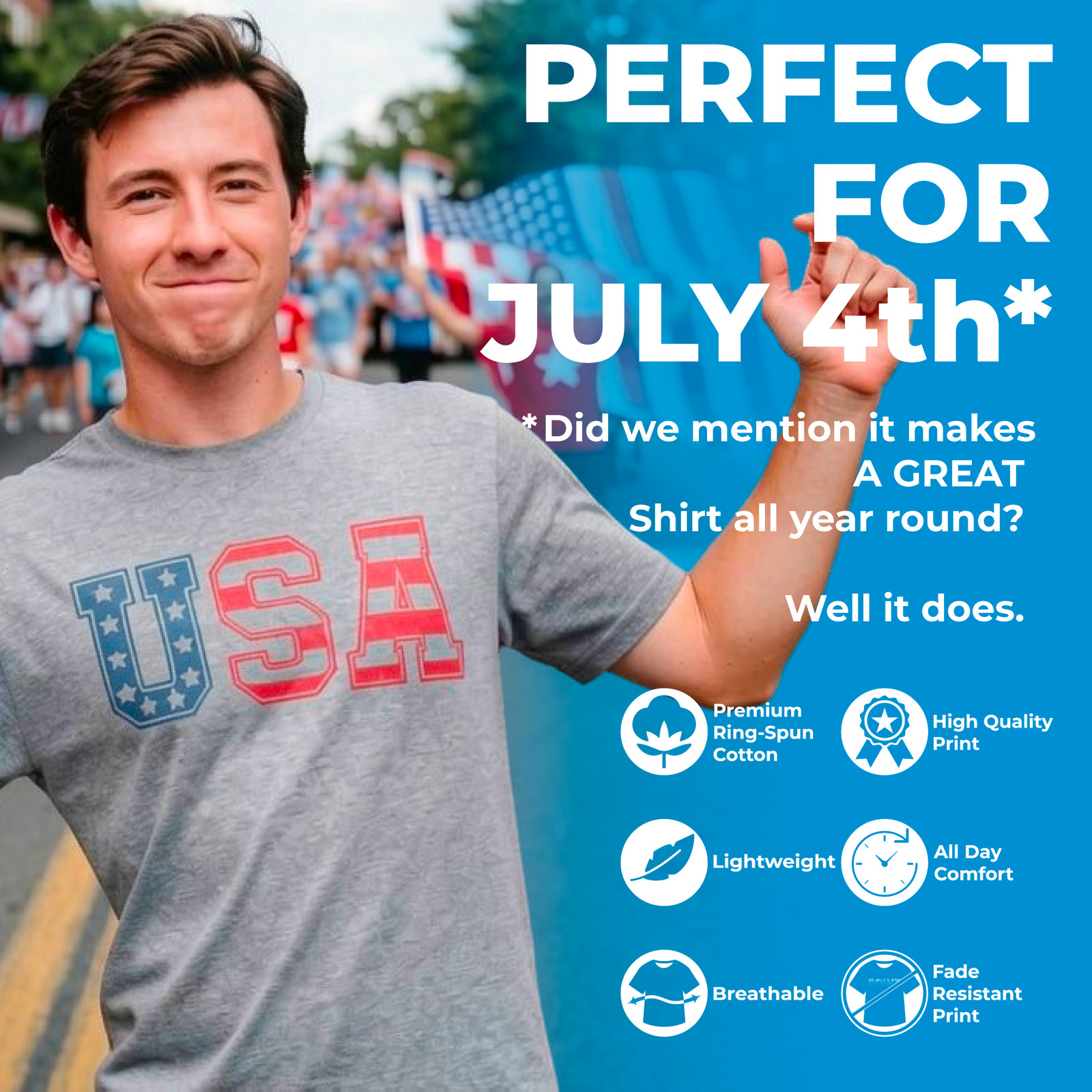 Mens Funny T Shirts American Flag Florida Awesome Fourth Of July Tee for Men