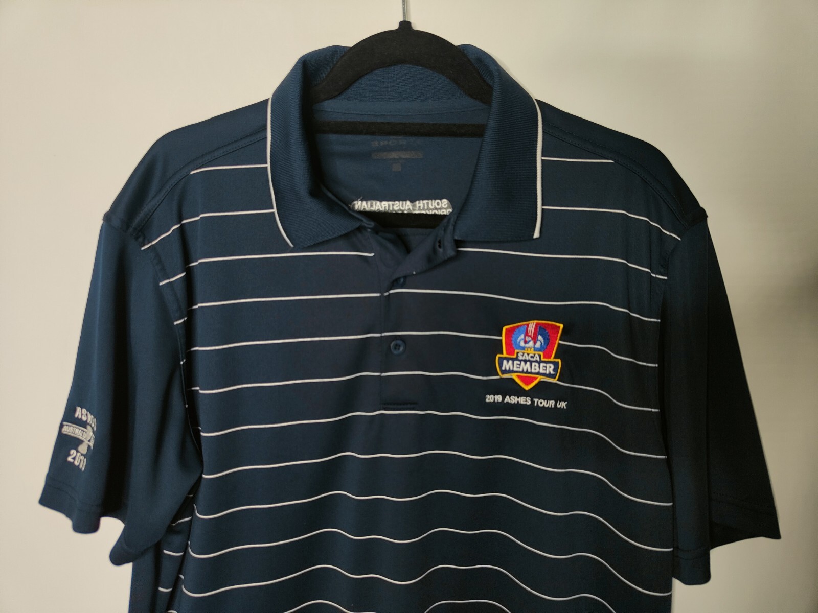 Sporte Leisure Cricket Polo Shirt Top Size XL Ashes 2019 Australia England Blue