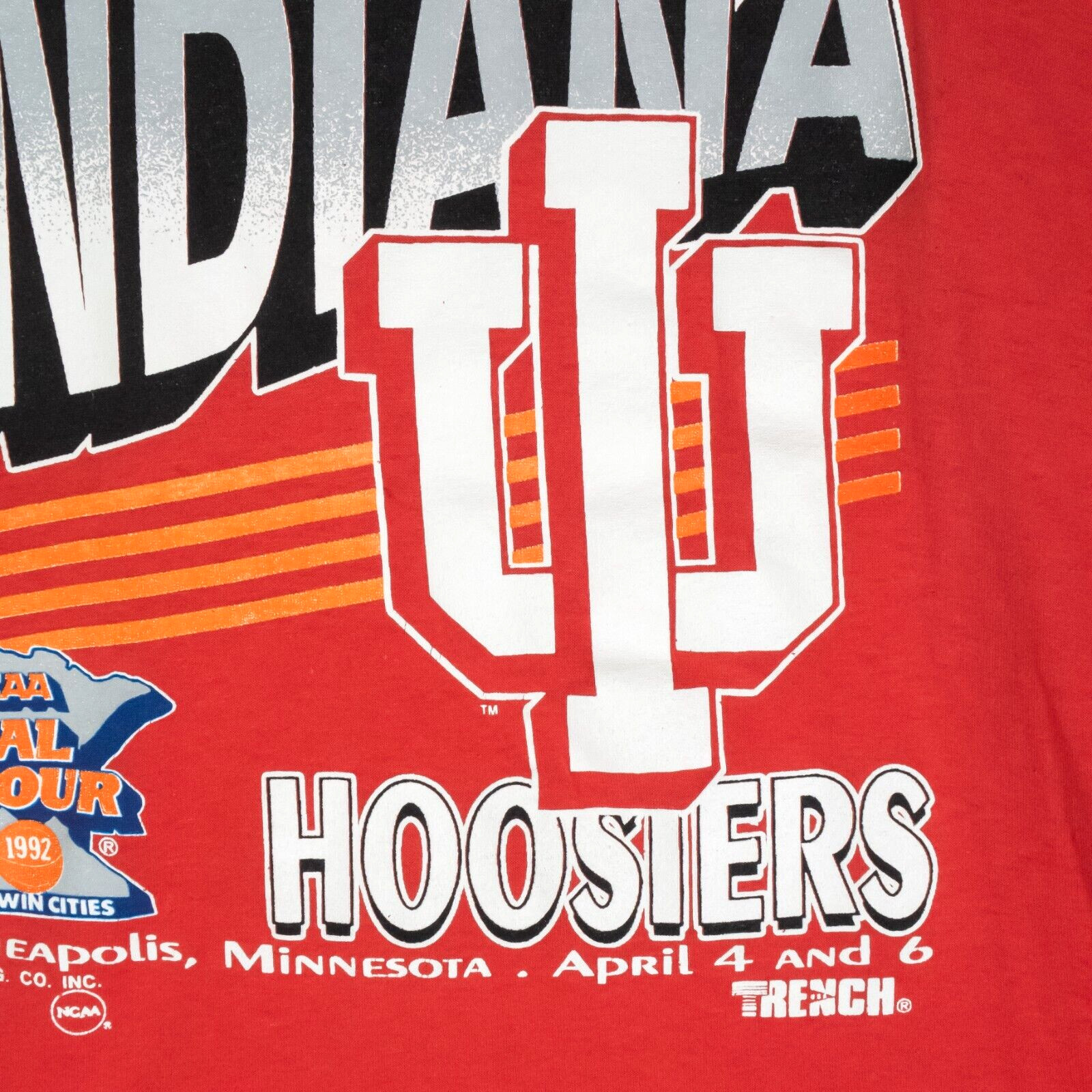 Vintage 90s Indiana Hoosiers Shirt Large 1992 NCAA Final Four Single Stitch