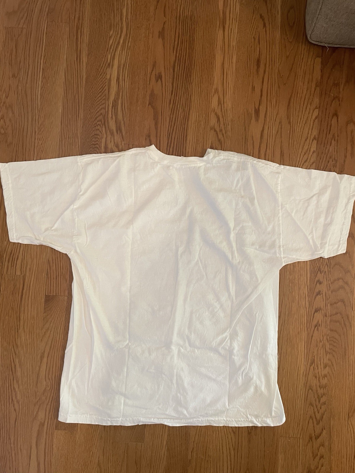 Mens White T Shirt Race Car Design Vintage 2007 XL, White Heavyweight Cotton