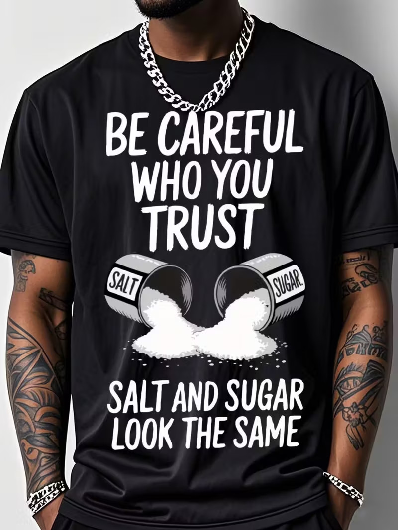 Men&rsquo;s Funny Trust Warning Pro Club Shaka Tee Shirt Be Careful Who You Trust