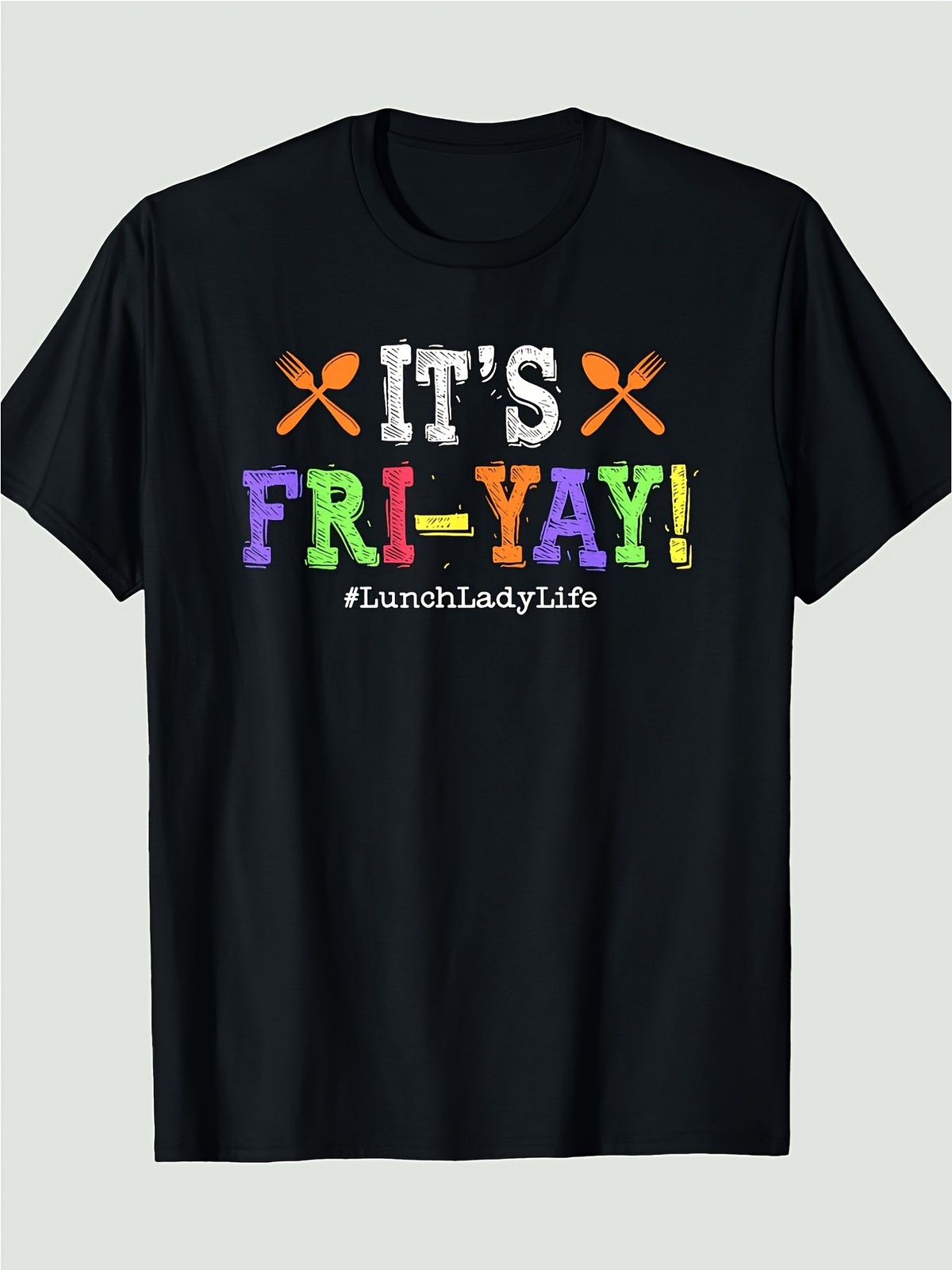 Women&rsquo;s & Men&rsquo;s Retro 80s Inspired Lunch Lady Fri-Yay T-Shirt – 220gsm Heavywe
