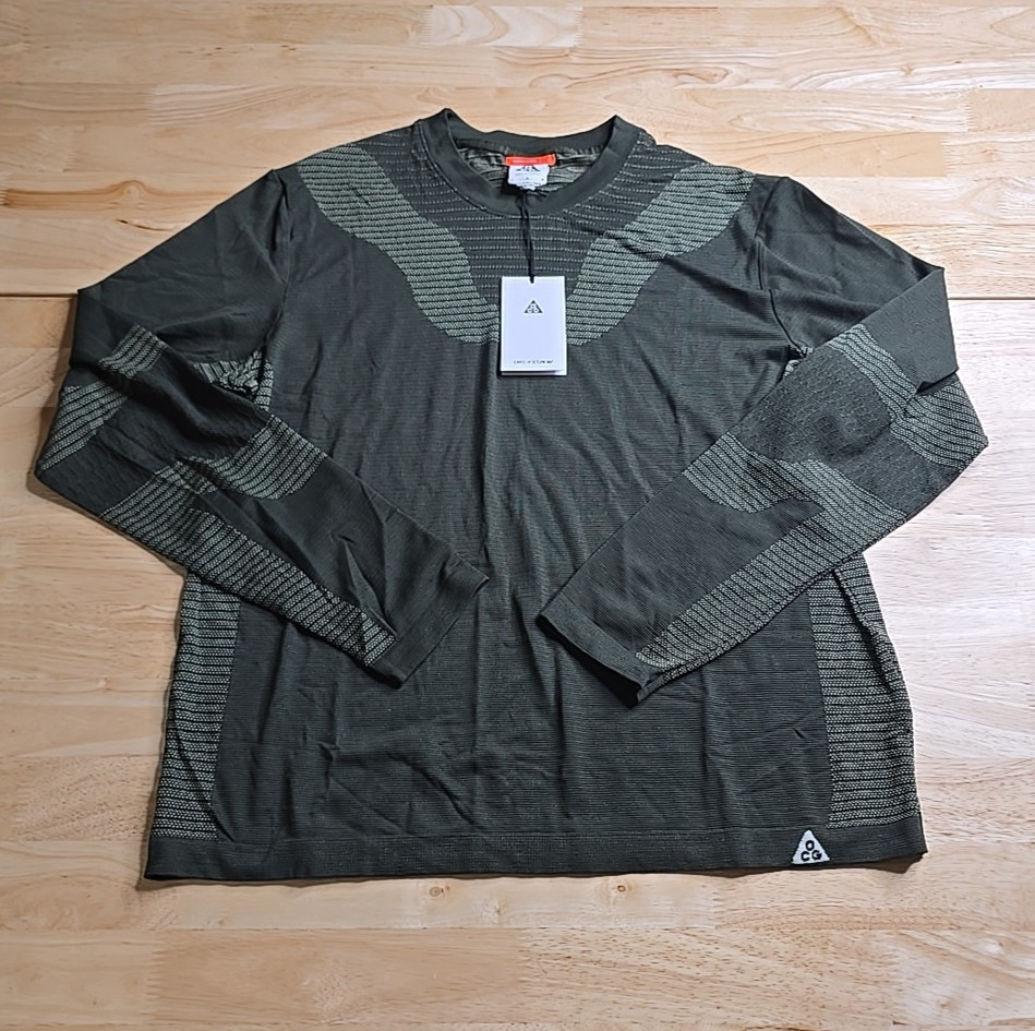 Nike ACG Delta River Dri-Fit ADV LS Shirt FV8906-355 Men’s Medium Sequoia