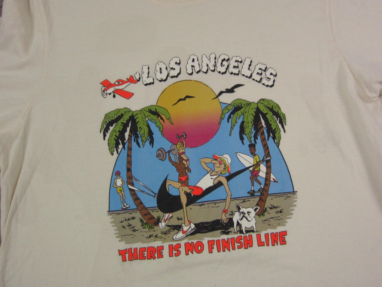 The Nike Tee Shirt Mens Large L Yellow Los Angeles There is No Finish Line *