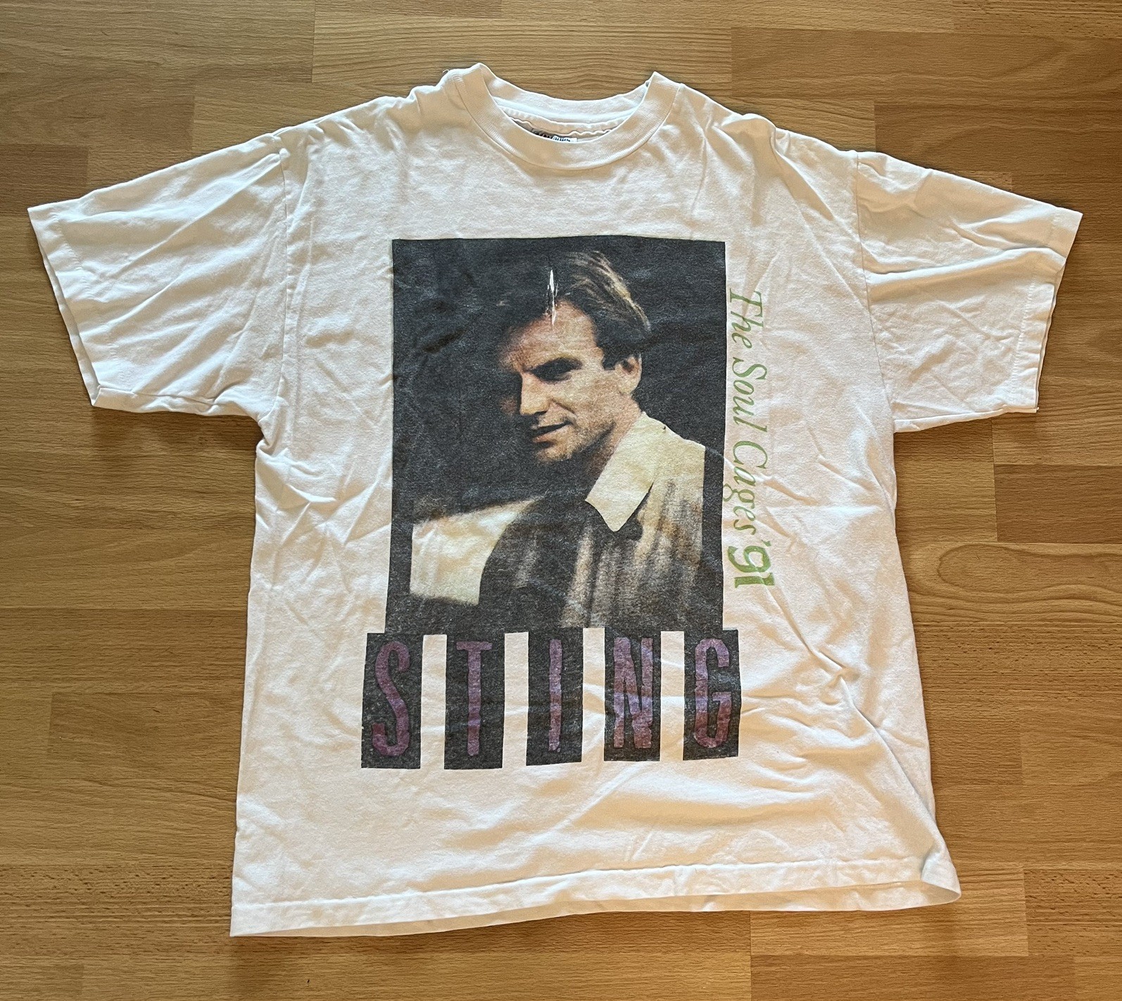 Vintage Sting 1991 &lsquo;The Soul Cages&rsquo; Sold Out Tour RARE Double Sided T-Shirt (L)