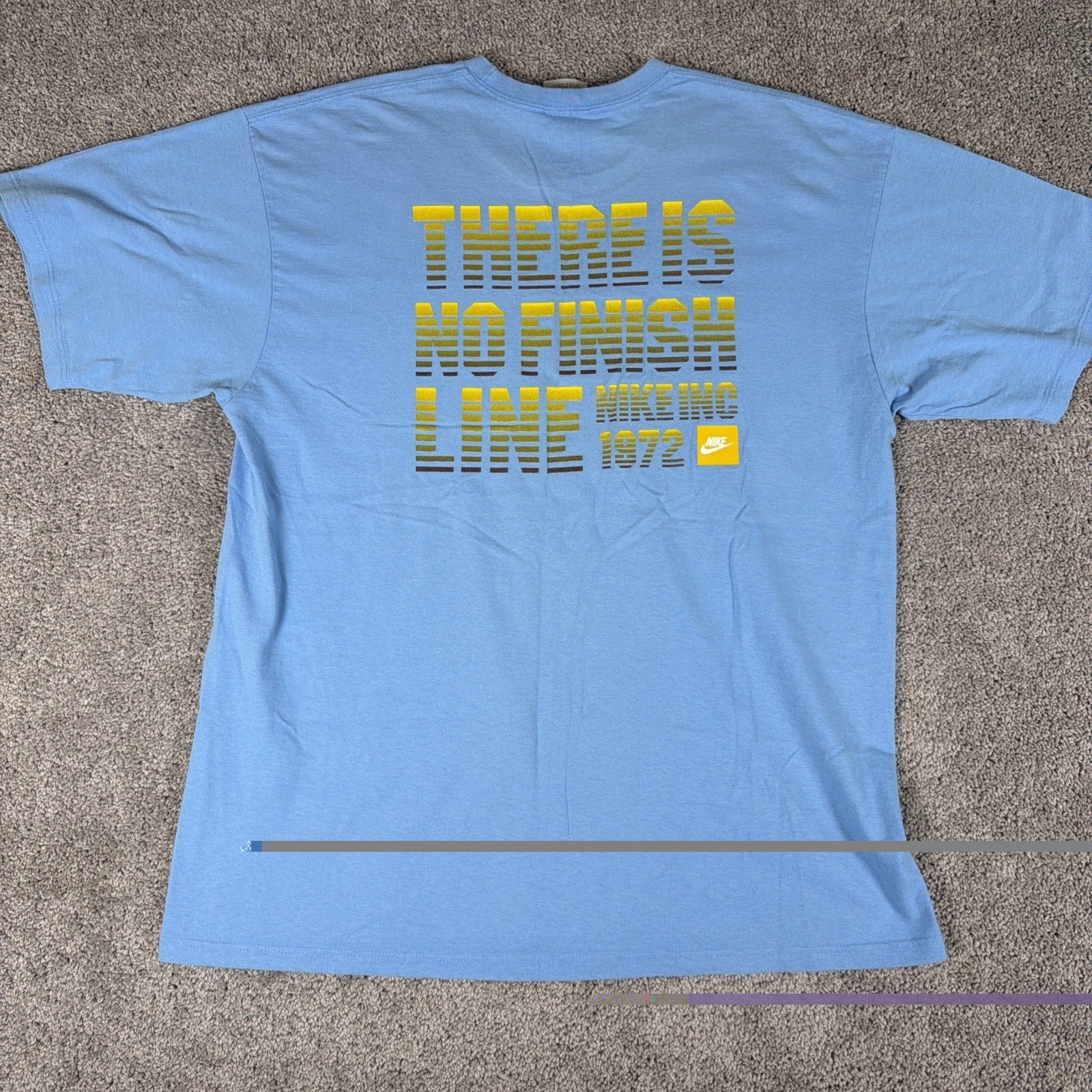 Vtg Nike Shirt Mens XL Blue There is No Finish Line Double Sided Y2K Sports