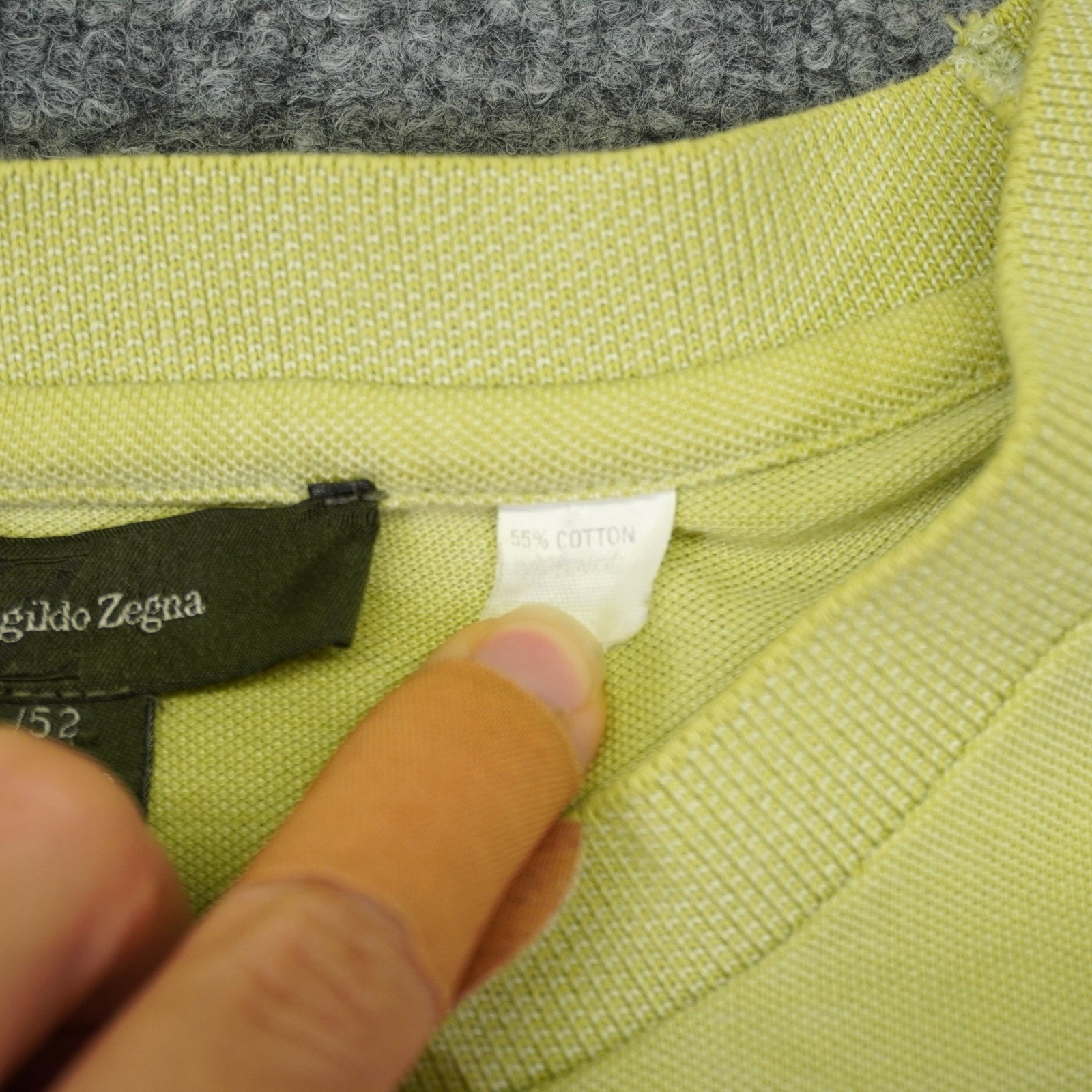 Ermenegildo Zegna T Shirt Men L 52 Lime Green Cotton Tencel Made in Italy Luxury