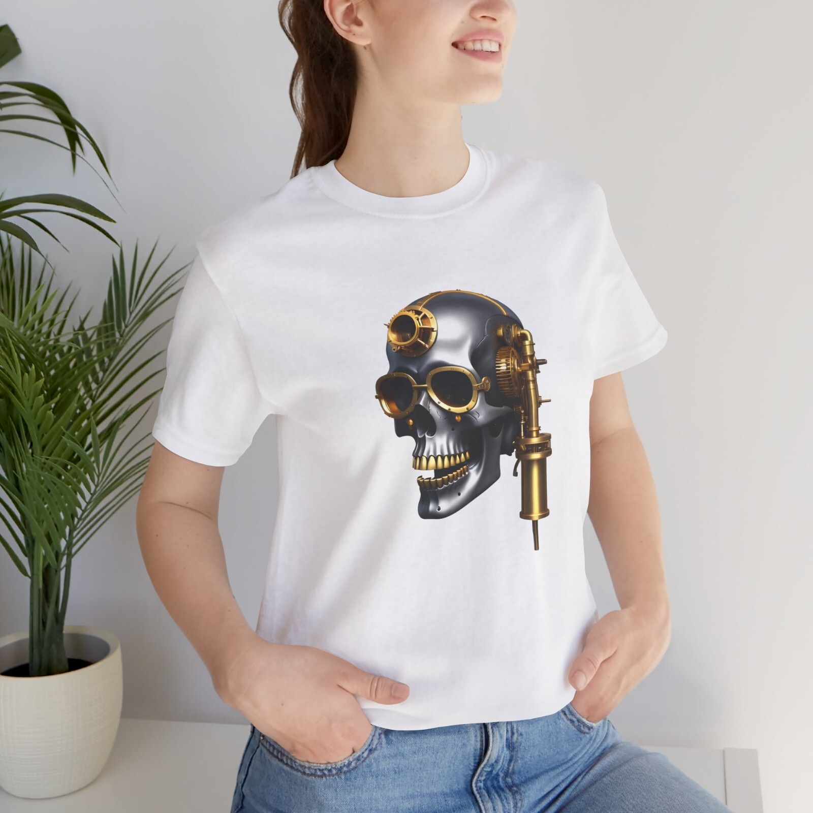 Vintage Steampunk skull Graphic T-shirt, Best Choice For Festival Street Wear