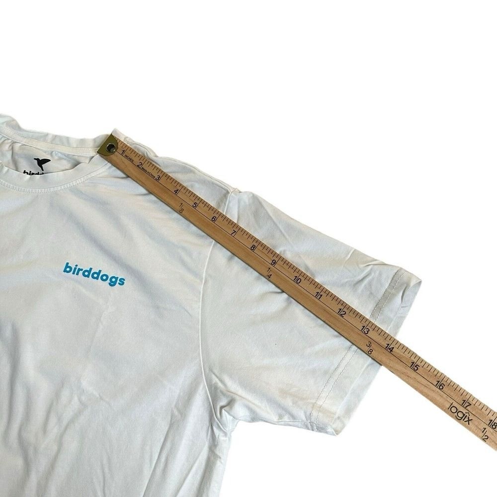 Birddogs Shirt Mens L White Bird Graphic Tee Cotton Short Sleeve Preppy