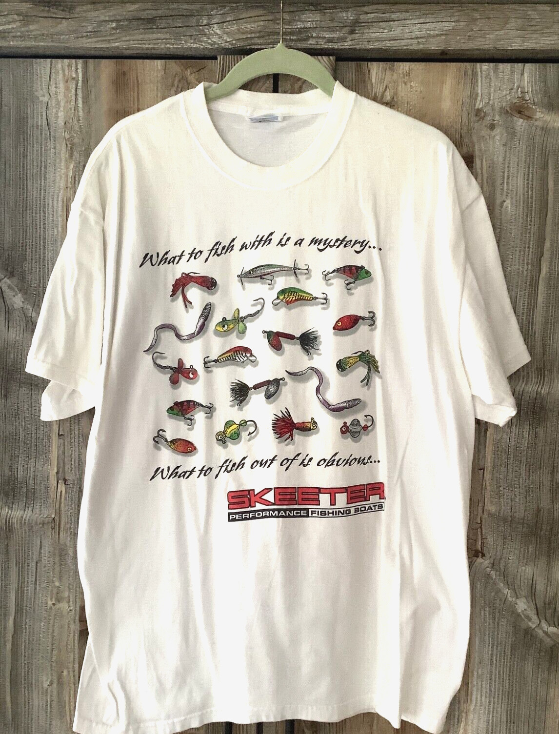 Mens Vintage SKEETER Performance Fishing Boats What to Fish with is a Mystery L