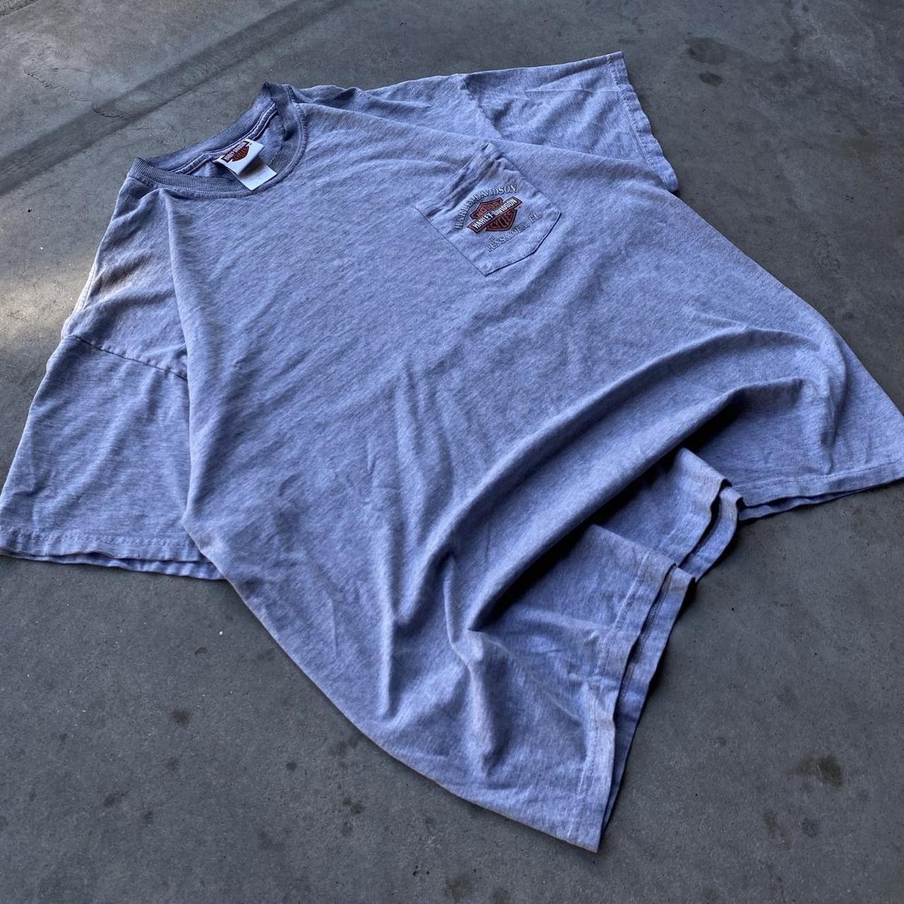 Vintage Y2K Harley Davidson Pensacola Florida Distressed Pocket T Shirt Mens XL