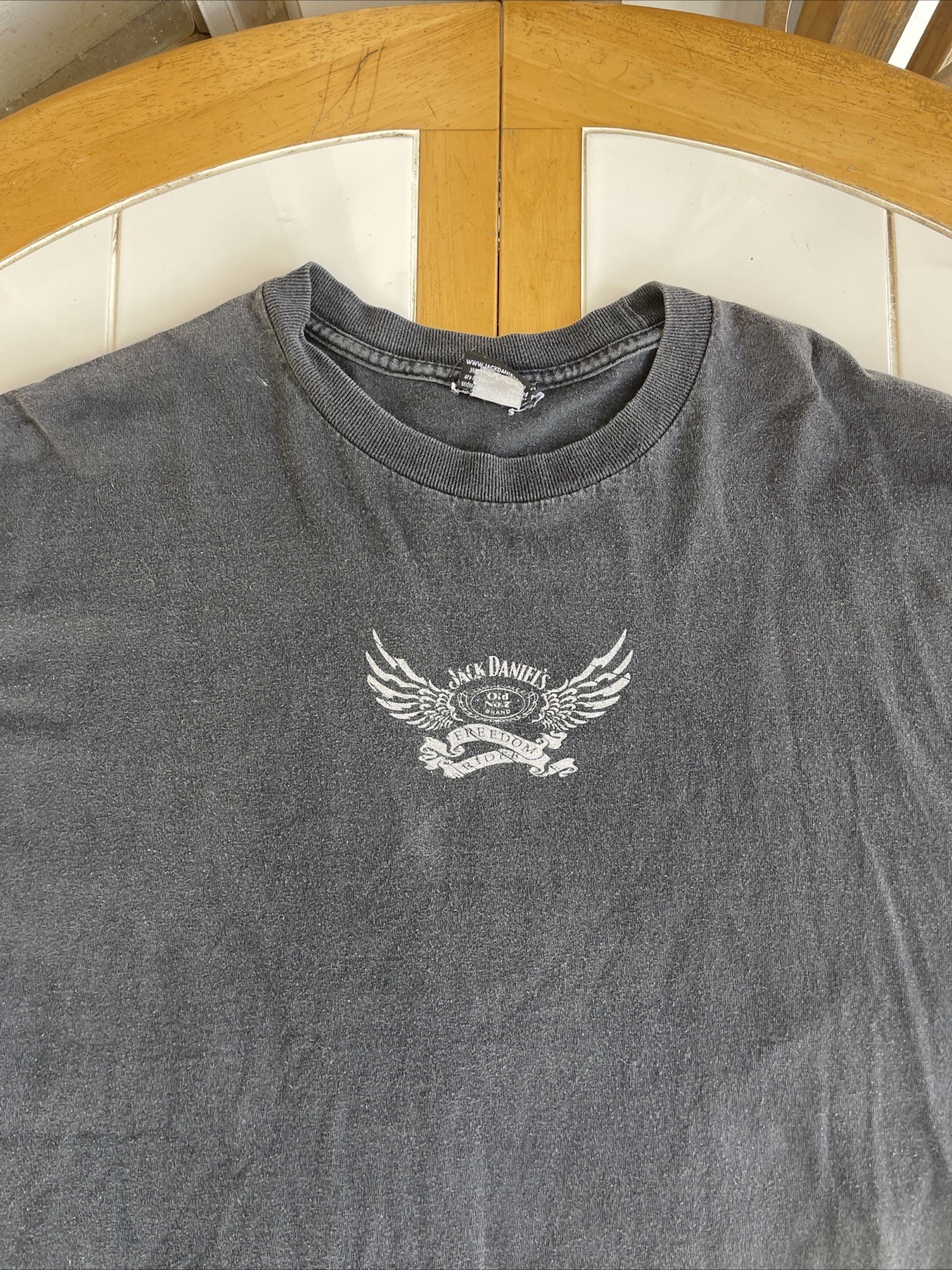 Vintage Jack Daniels T Shirt XL Freedom Rider Biker Old No 7 Brand Whiskey Promo