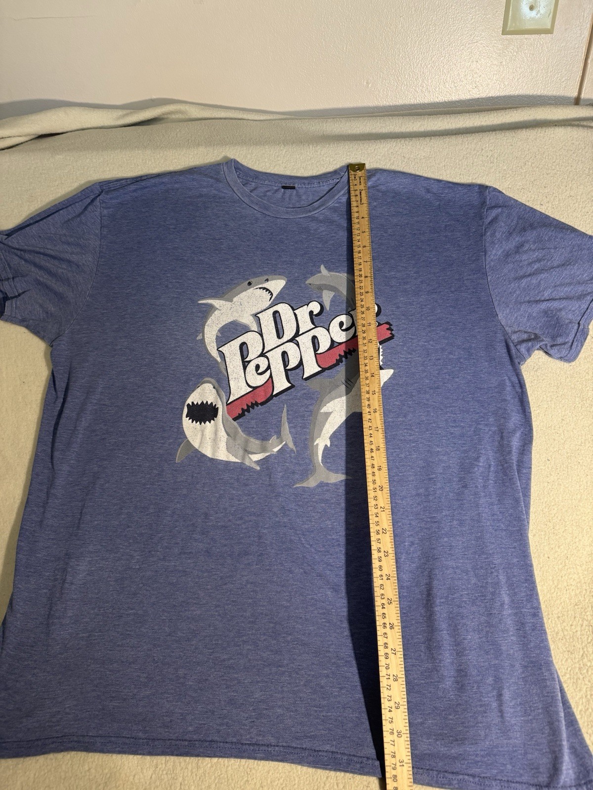 Dr Pepper T Shirt Shark 3XL RARE Pick Your Pepper Promotion Blue Shark week Gift