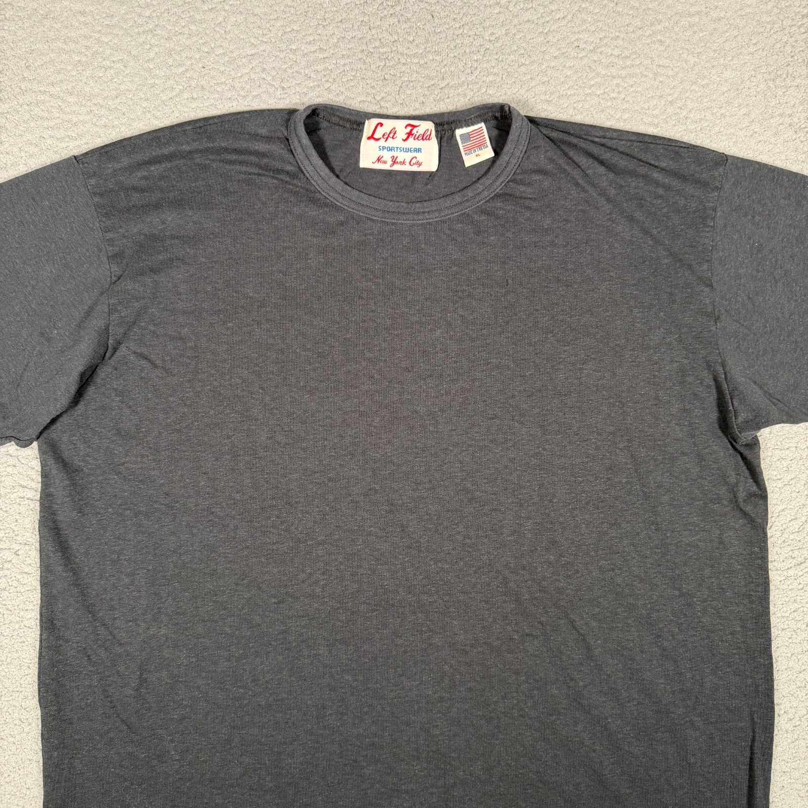 Left Field Sportswear NYC Shirt Mens XL Black Hemp Casual Preppy Tee USA Made