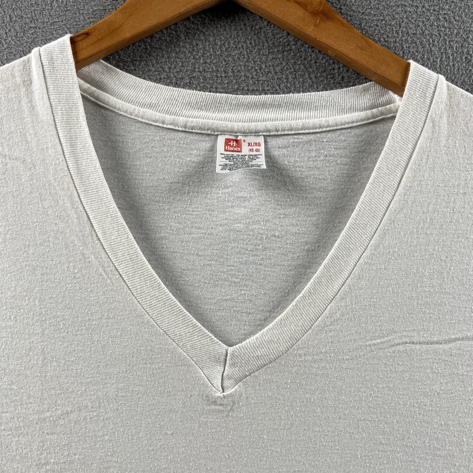 Vintage Hanes Shirt Mens XL White Blank 90s Basic Essential Grunge Single Stitch