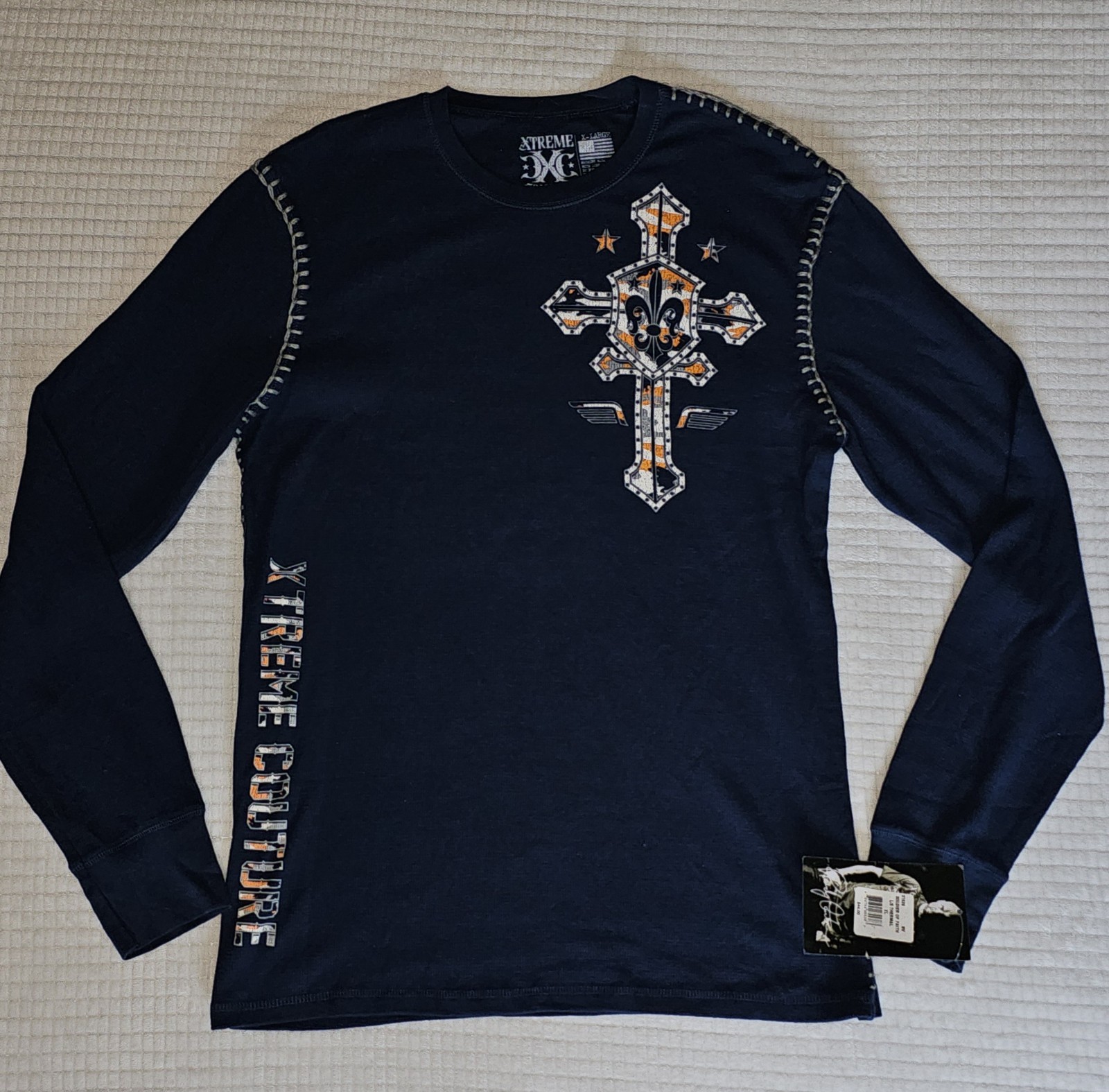 Xtreme Couture AFFLICTION Men&rsquo;s Thermal SOLDIER OF FAITH Biker Wings XL