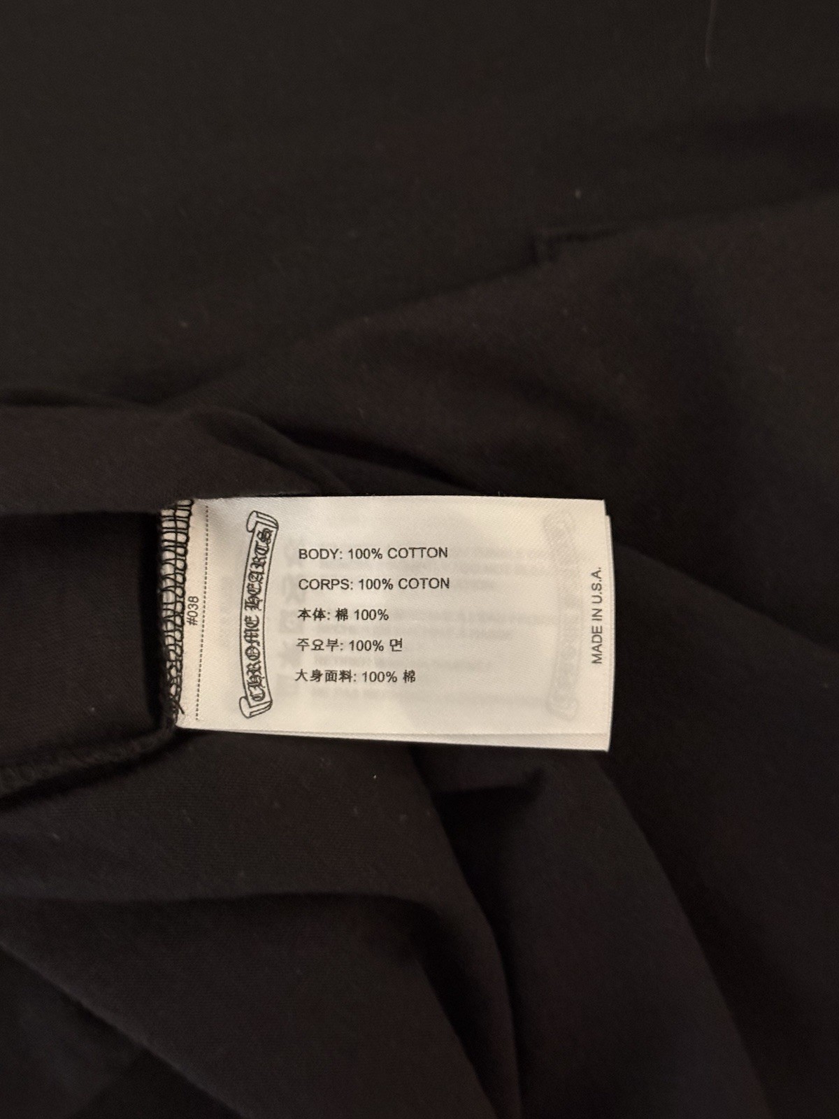 NEW Chrome Hearts Men’s XL Black Long Sleeve Graphic Logo Pocket Crew T-Shirt