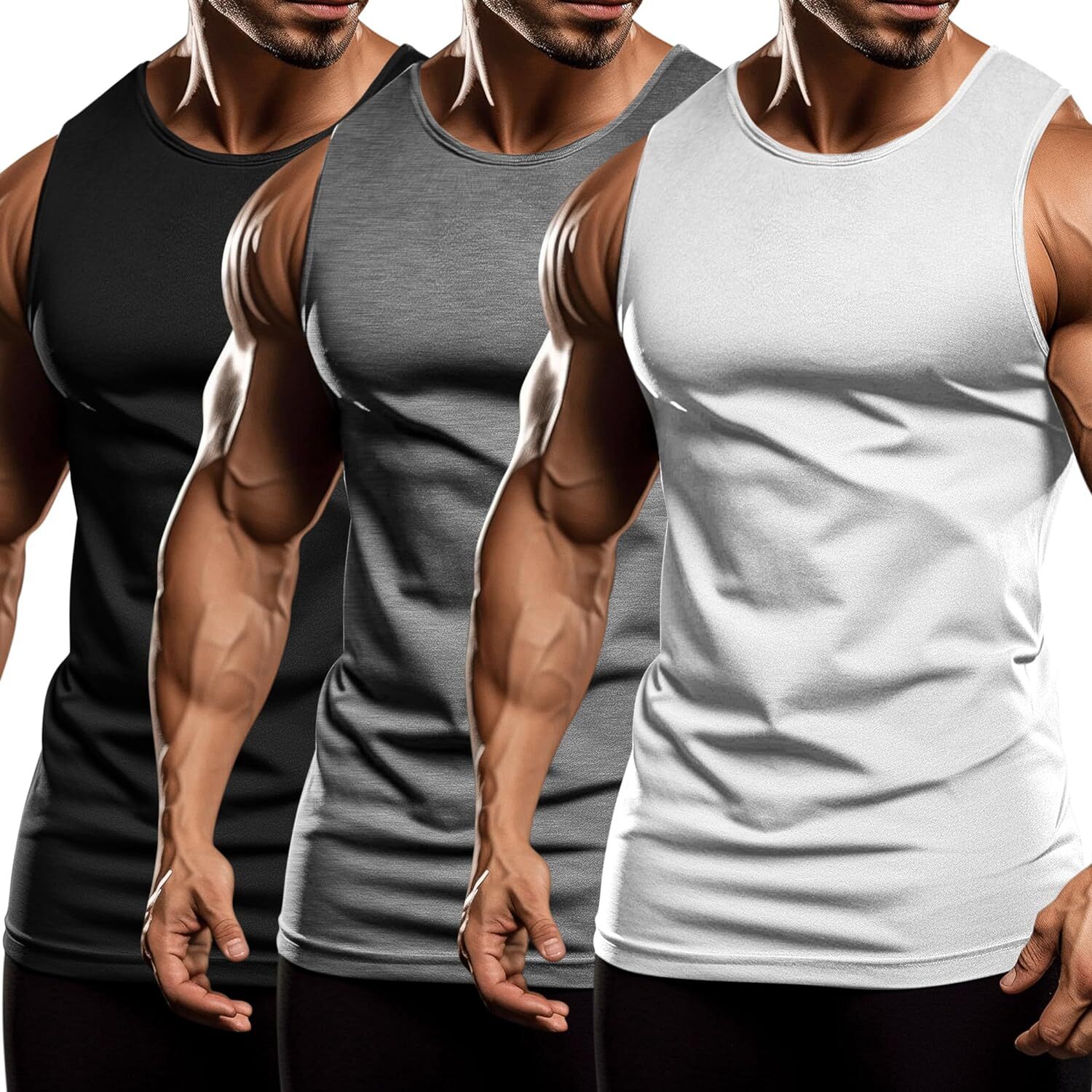 Men&rsquo;s Tank Tops Vest Sleeveless Gym Workout Bodybuilding Fitness Muscle T-Shirts