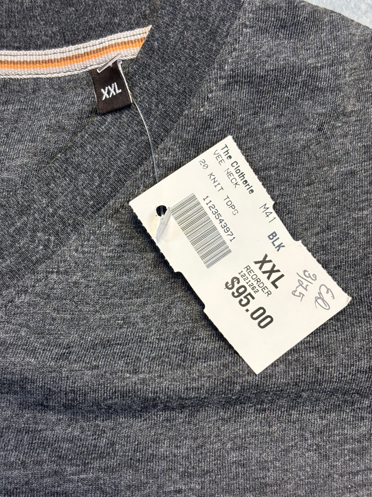 $95 New LEFT COAST TEE SHIRT Cotton Polyester Men&rsquo;s 2XL XXL Charcoal V-NECK