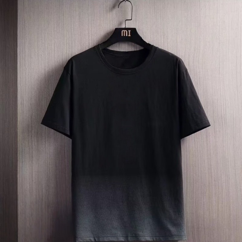 New Men&rsquo;s Polyester Fiber Plain Crew Neck Ice Silk Short Sleeves T-Shirt M-3XL