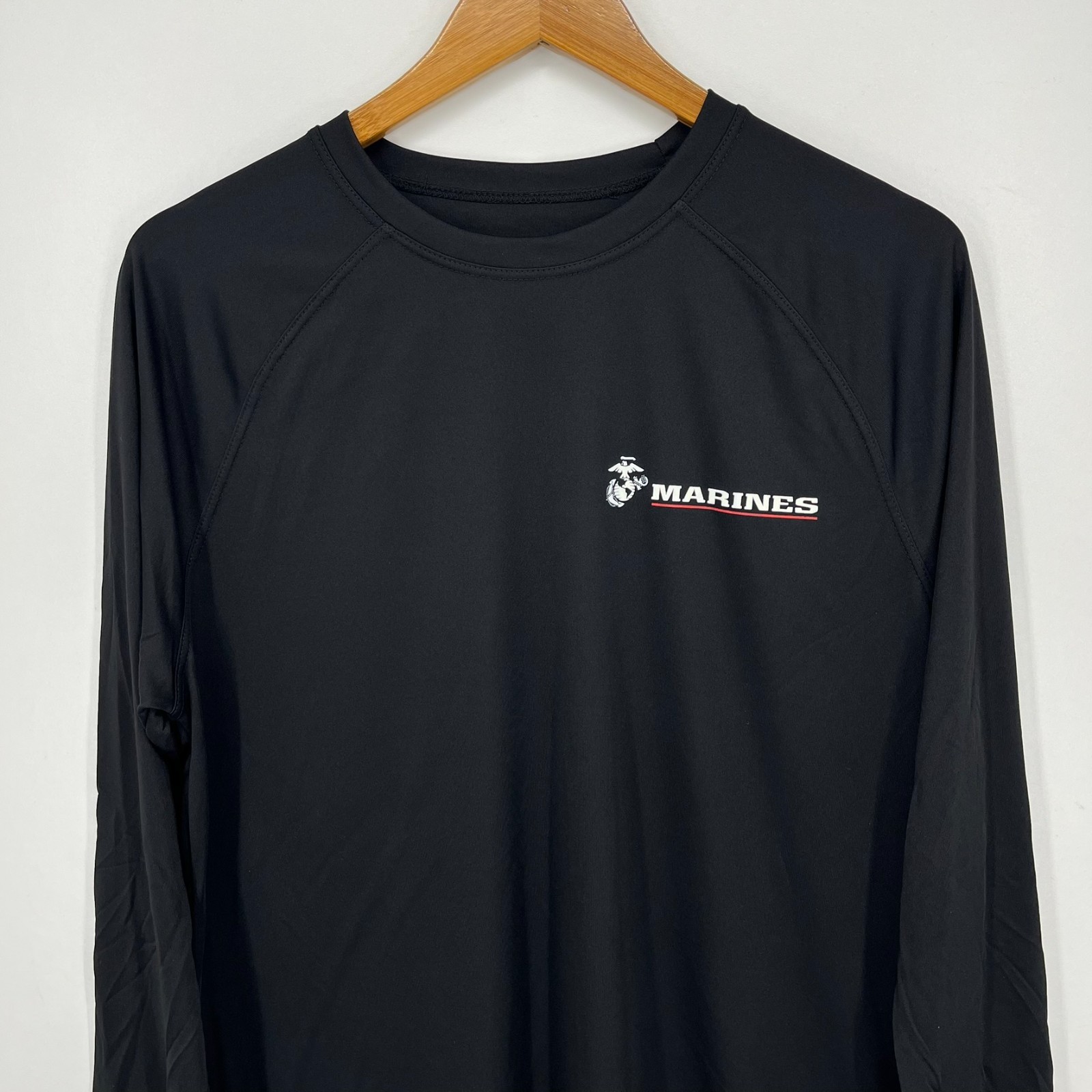 USMC Marines Long Sleeve T-Shirt Men&rsquo;s Size M Black Moisture Wicking USA NWOT