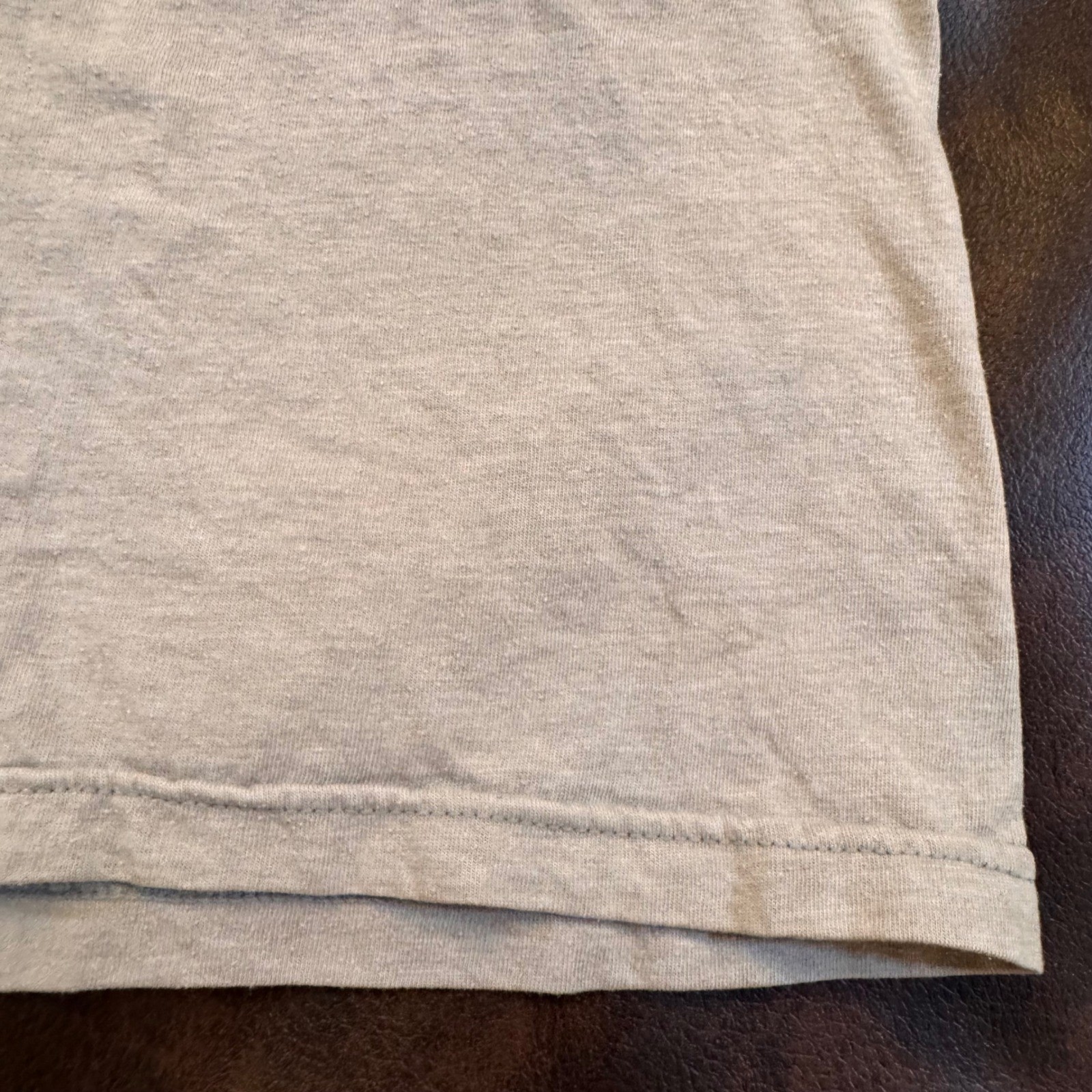 Adidas The Go-To Performance Tee Climalite Heather Tan Graphic Gym Shirt Sz M