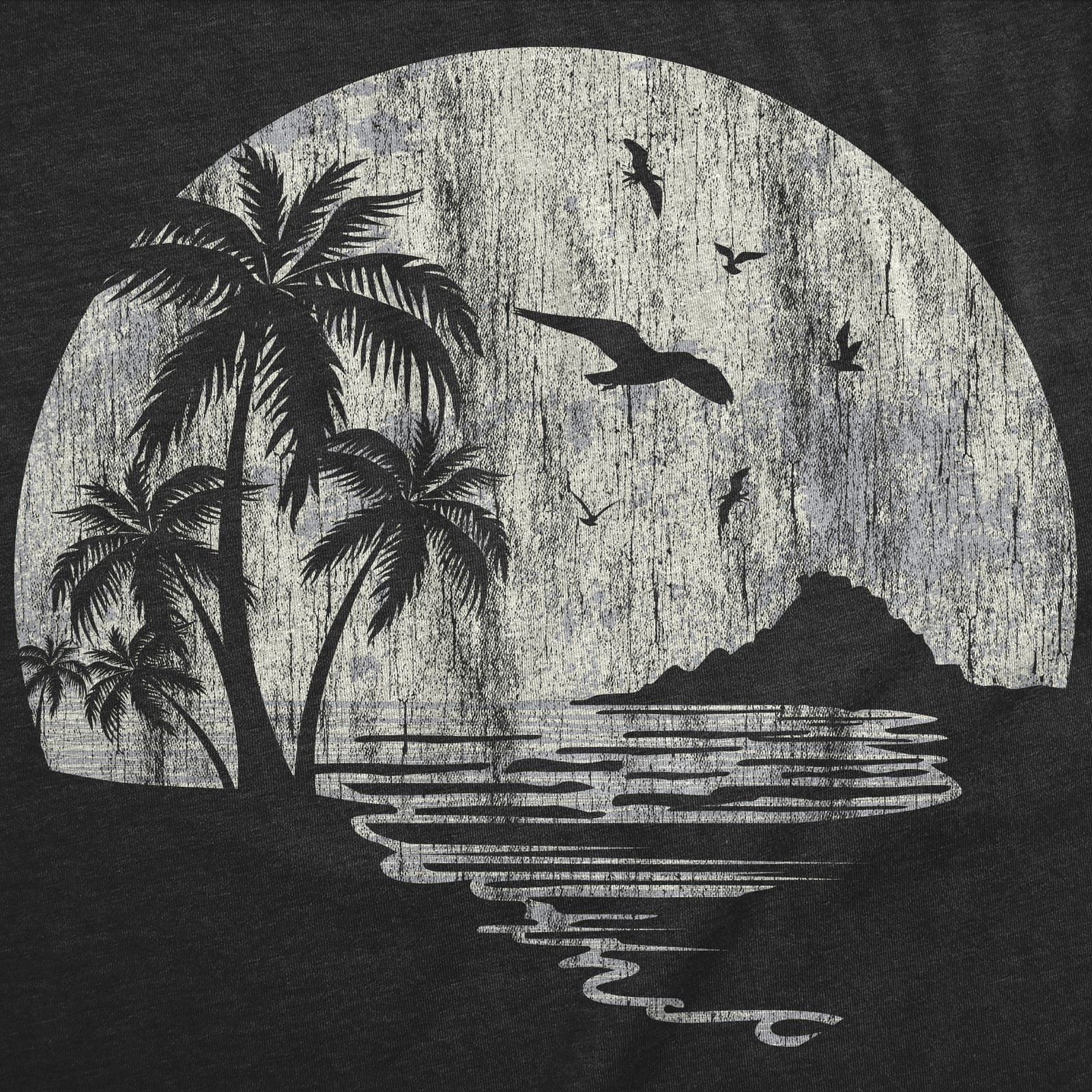 Mens Funny T Shirts Moon Beach Vacation Novelty Graphic Tee for Men