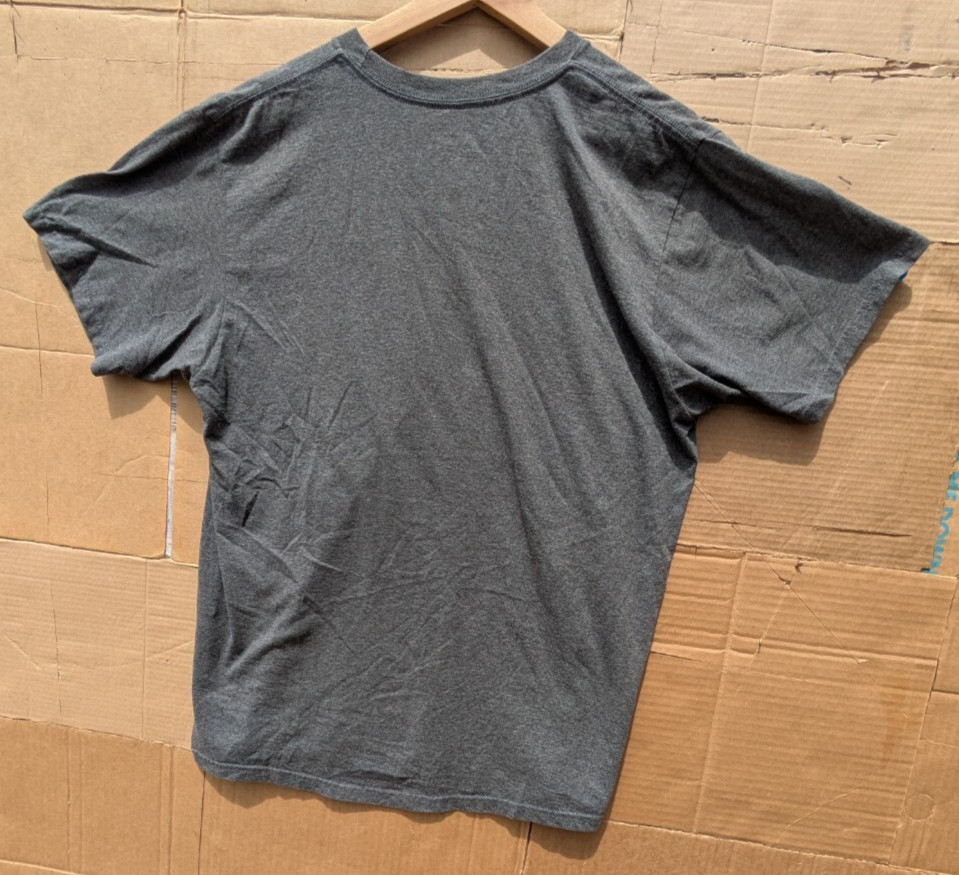 Adidas Go-To Tee Gray T-Shirt Men&rsquo;s L Red Orange Logo Cotton Blend 50/50