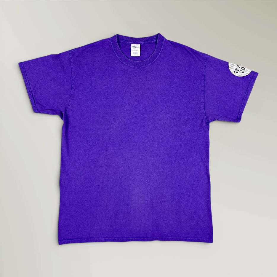 Trader Joe&rsquo;s T-Shirt Short Sleeve Employee Crew Tee Purple Uniform Size Large