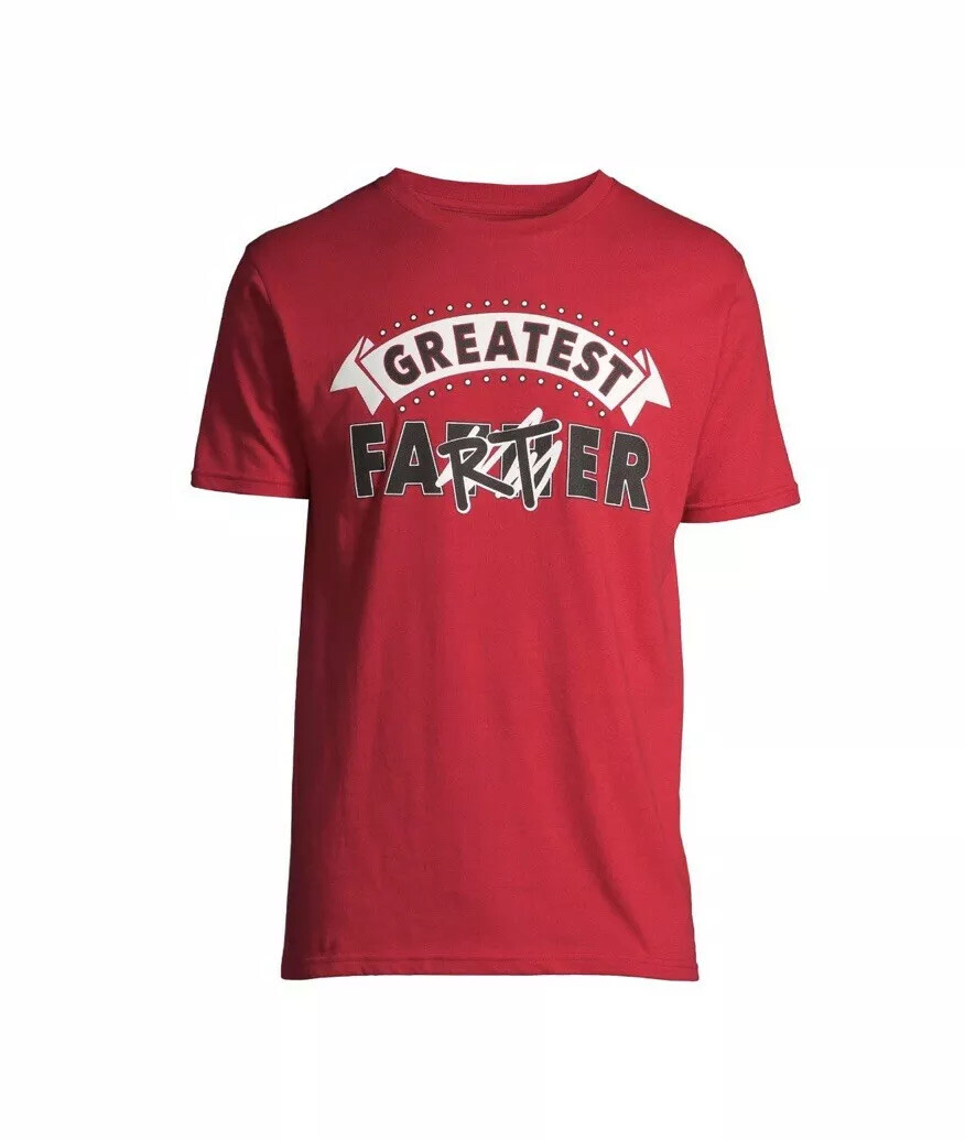 Way To Celebrate Fathers Day Size 3XL(54-56) Red Graphic Greatest Farter T-Shirt