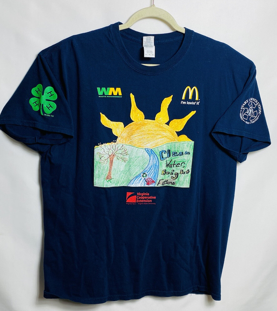 Gildan Custom-made t-shirt sz XL navy blue 100% Cotton