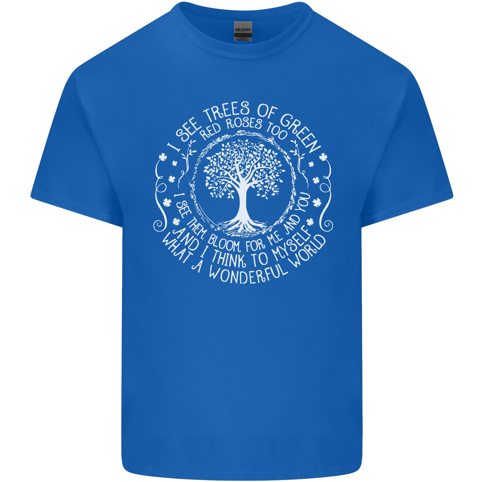 Trees What a Wonderful World Environment Mens Light Cotton T-Shirt