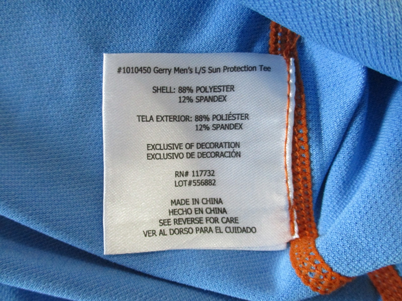 Gerry Shirt Mens Large Blue Orange Striped Performance Long Sleeve Sun Tee Golf