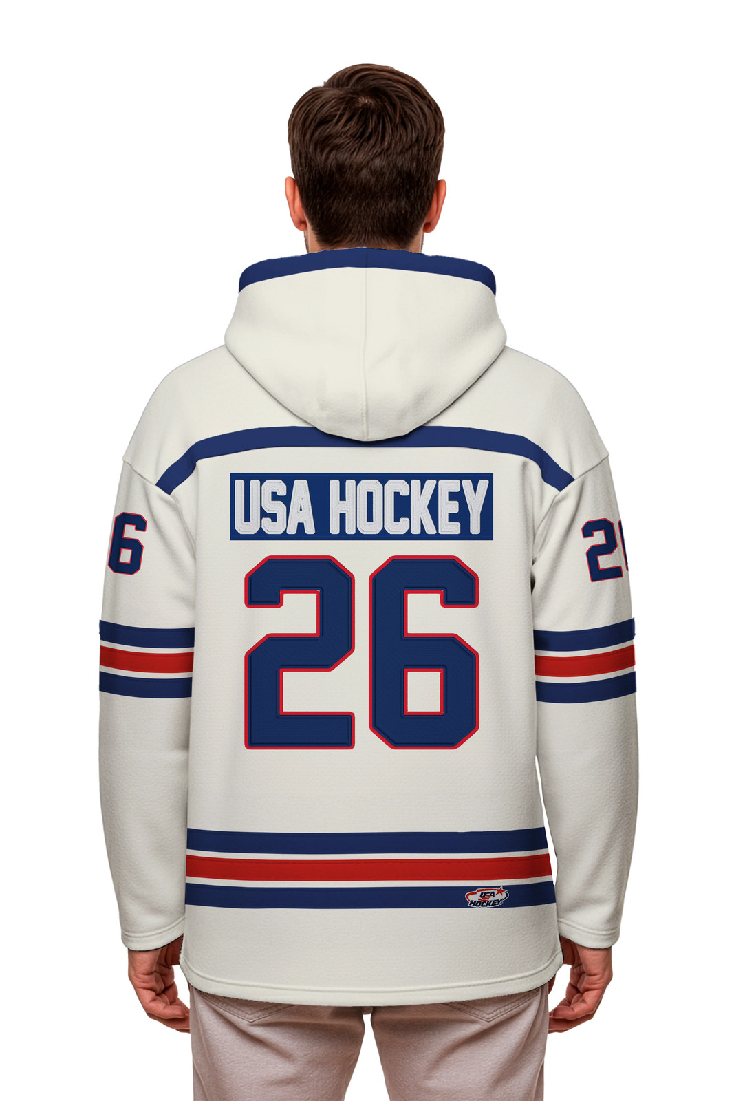 USA Hockey Shield 2026 Replica Jersey Vintage White Lace Hoodie