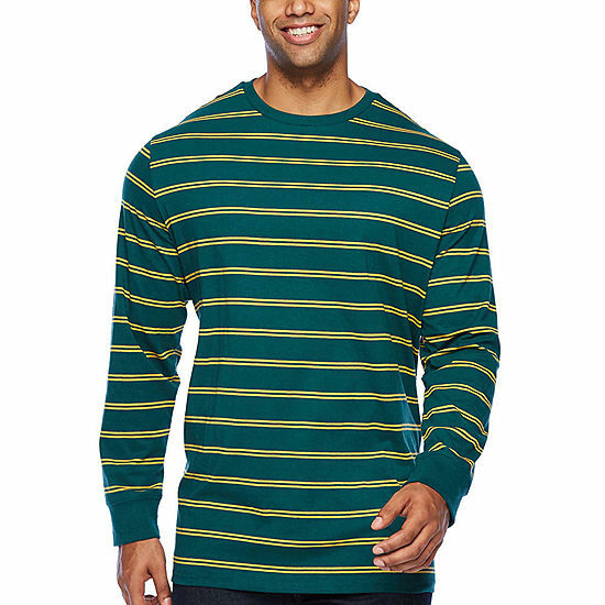 Foundry Men&rsquo;s Big & Tall Long Sleeve Pullover Shirt 4XL Green Yellow Stripe NEW