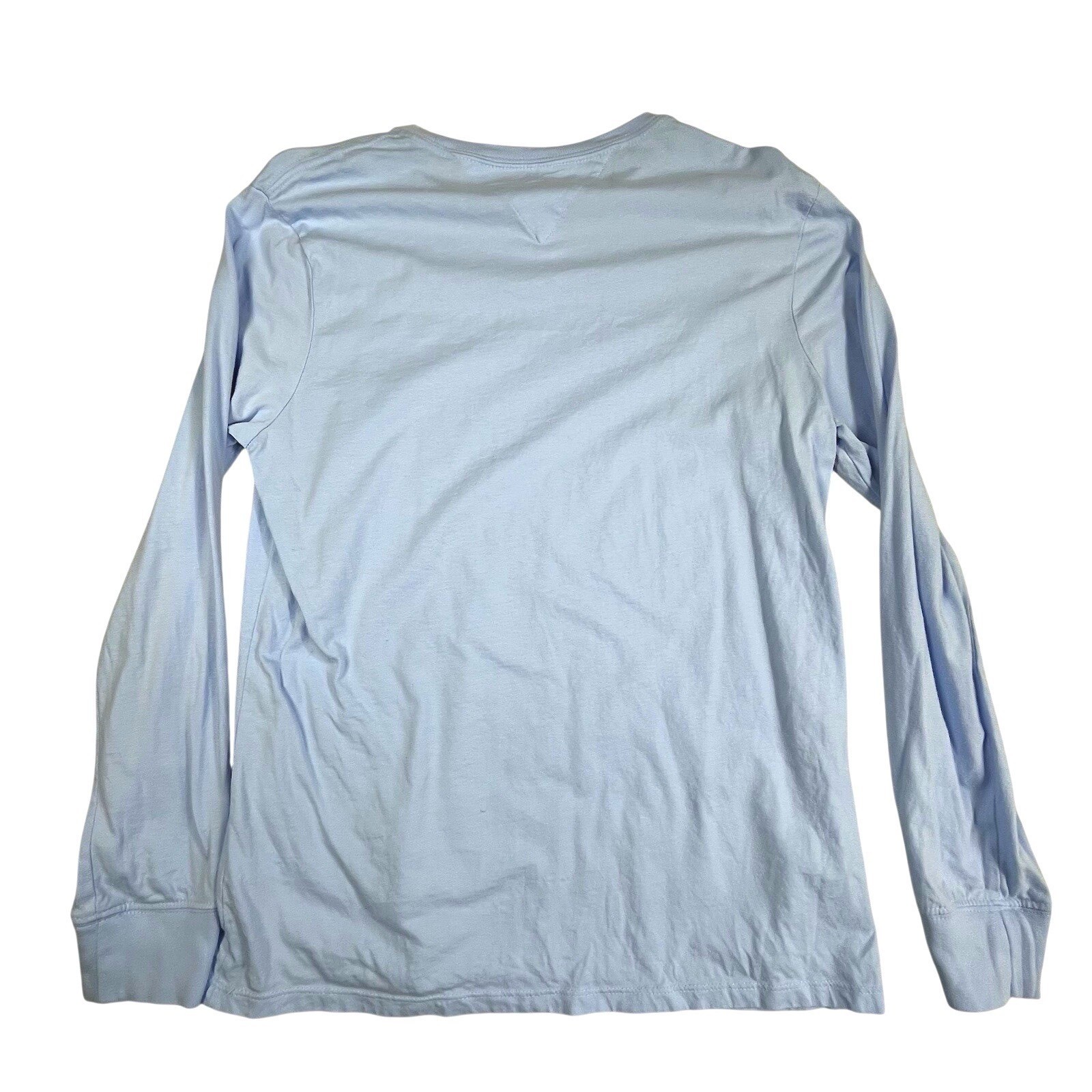 Tommy Hilfiger Long Sleeve Graphic Tee Mens Medium Baby Blue Y2K Streetwear