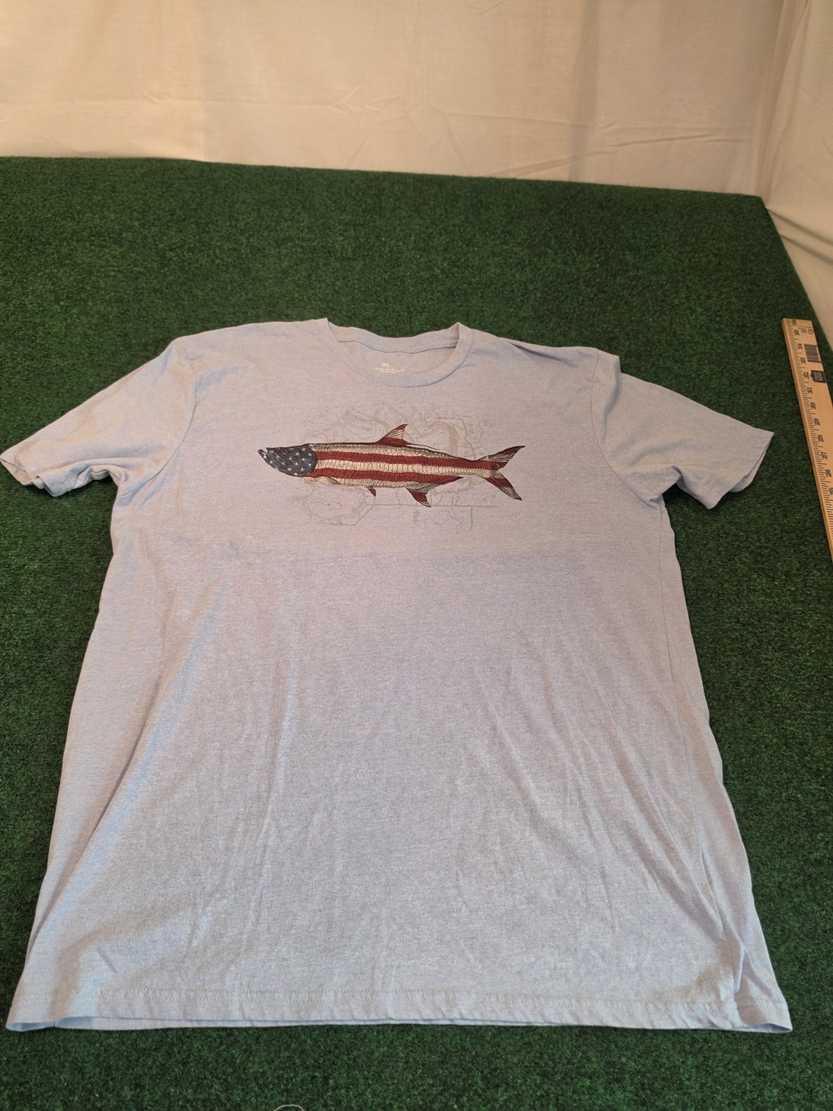 Shirt Mens XL American Fish Graphic Short Sleeve Trout Unknown Brand