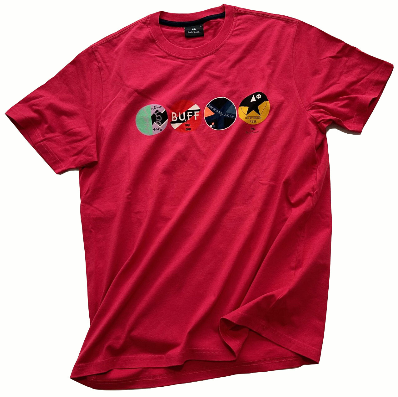 PAUL SMITH 100% ORGANIC COTTON RED T-SHIRT / TOP BNWT RARE SZ-XL semi fitted