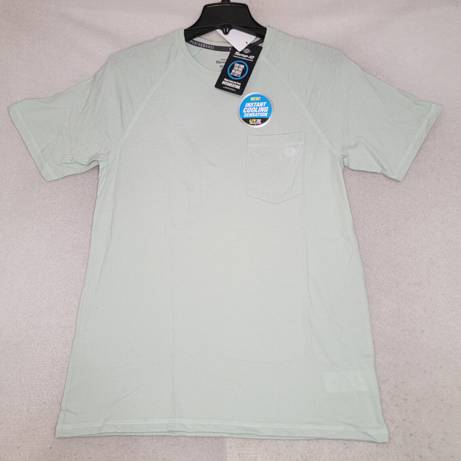 DICKIES Cooling Shirt Mens MEDIUM GREEN OUTDOORS WORK WEAR FAST DRY POCKET NWT