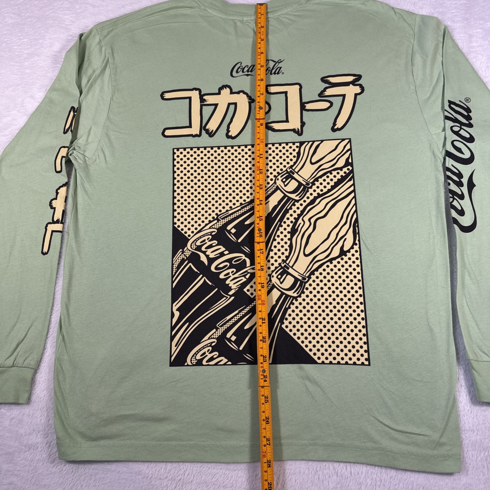 Coca Cola PacSun Medium Green Long Sleeve Vintage Graphic Logo Tee Skate Retro
