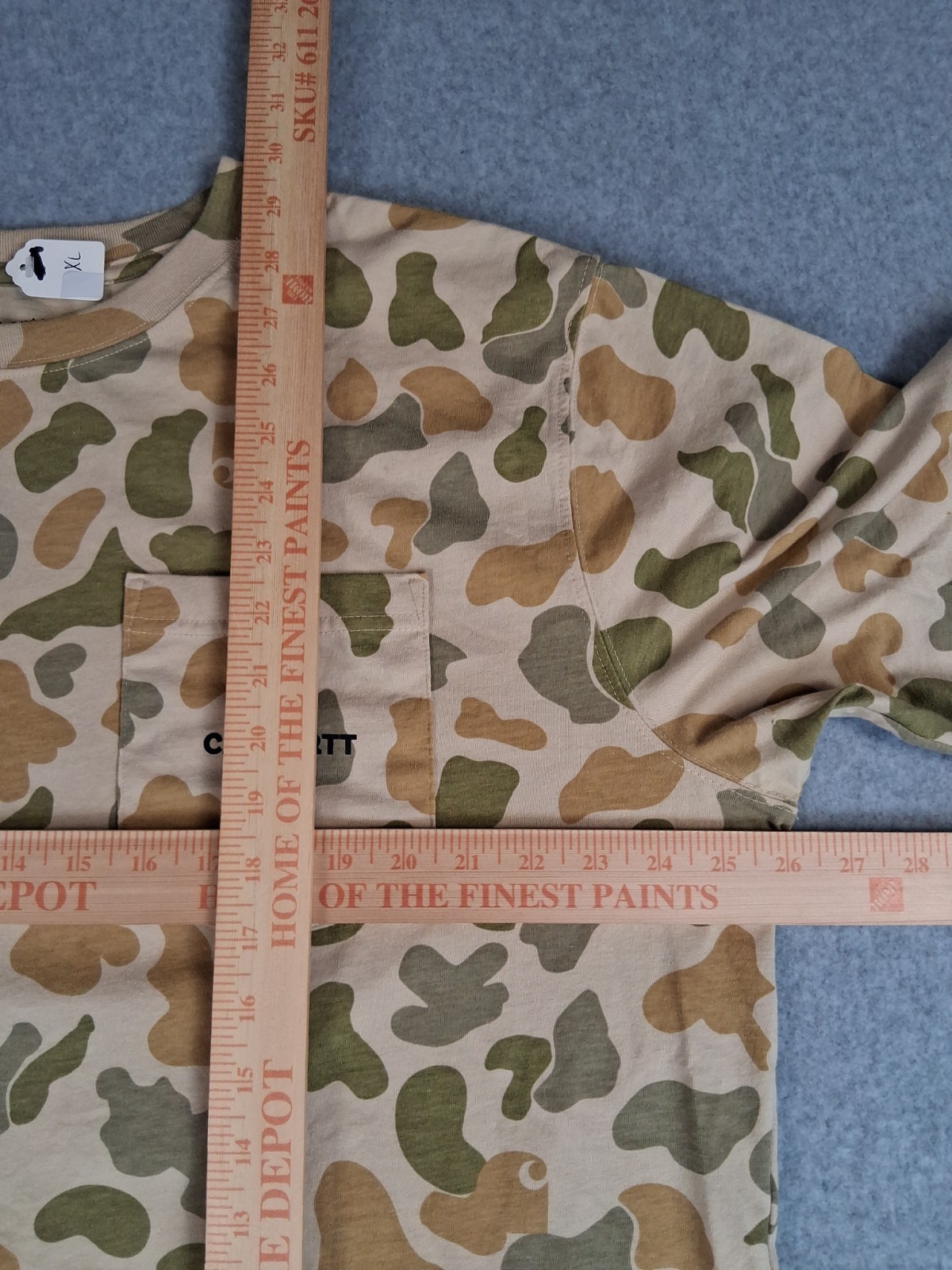 Carhartt Relaxed Fit Beach Sigature Camo Pocket Cotton T-Shirt Size Men&rsquo;s X L