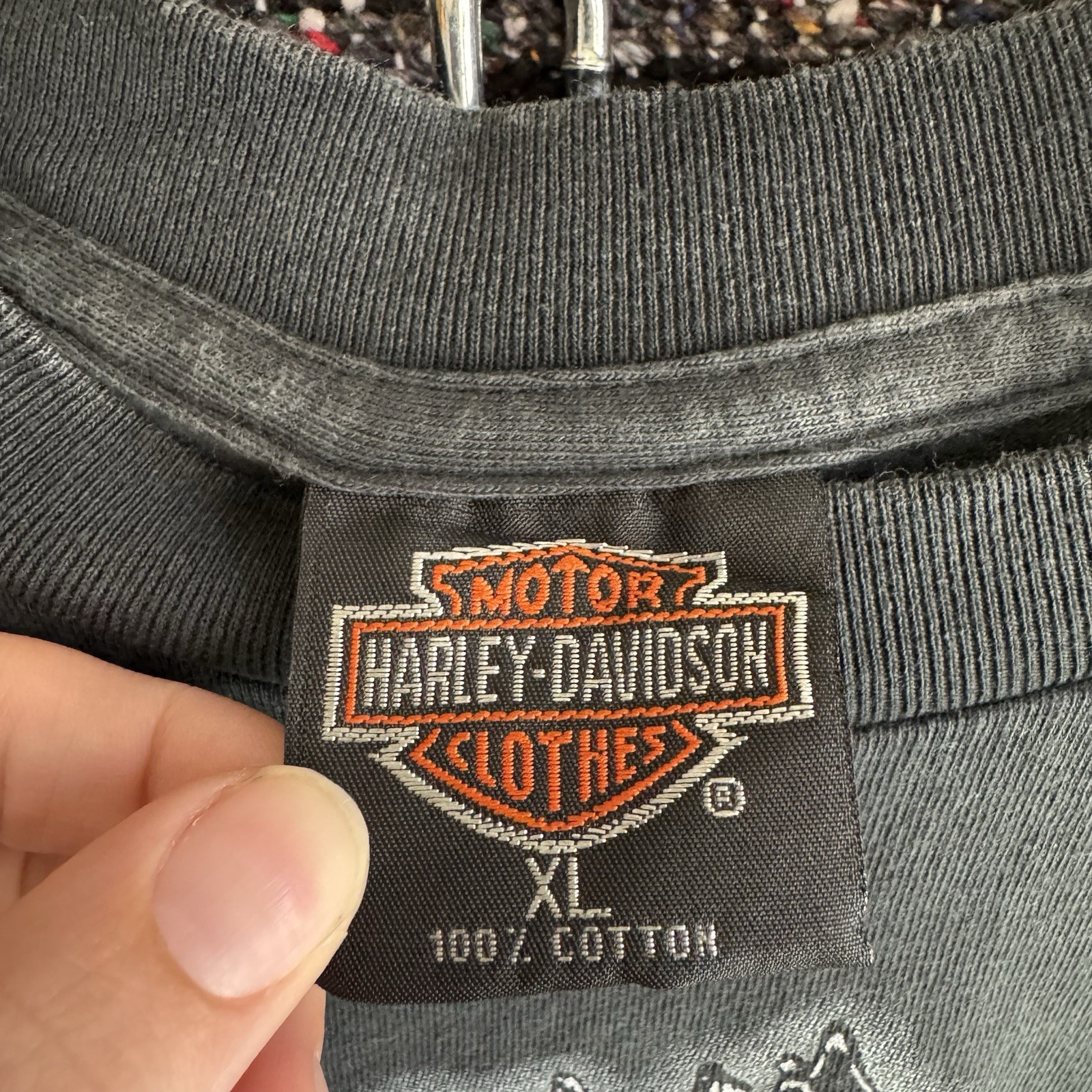 Vintage Harley Davidson Spider Web Mens XL Shirt Black Chicago LS Reprint